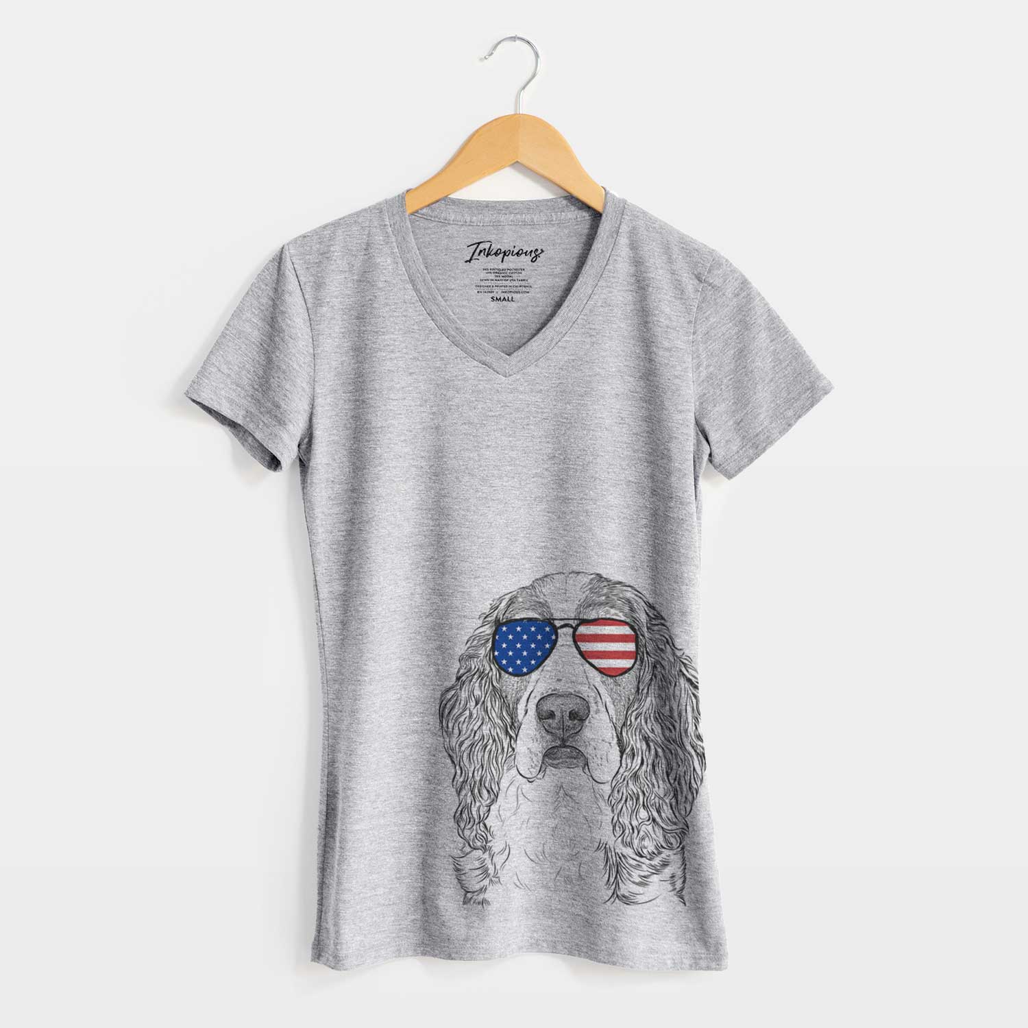 USA Red the English Springer Spaniel - Women's Perfect V-neck Shirt