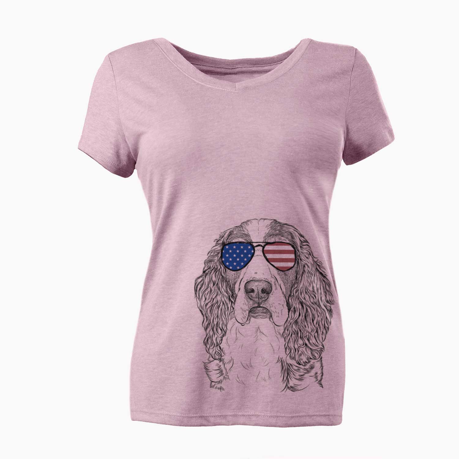 USA Red the English Springer Spaniel - Women's Perfect V-neck Shirt