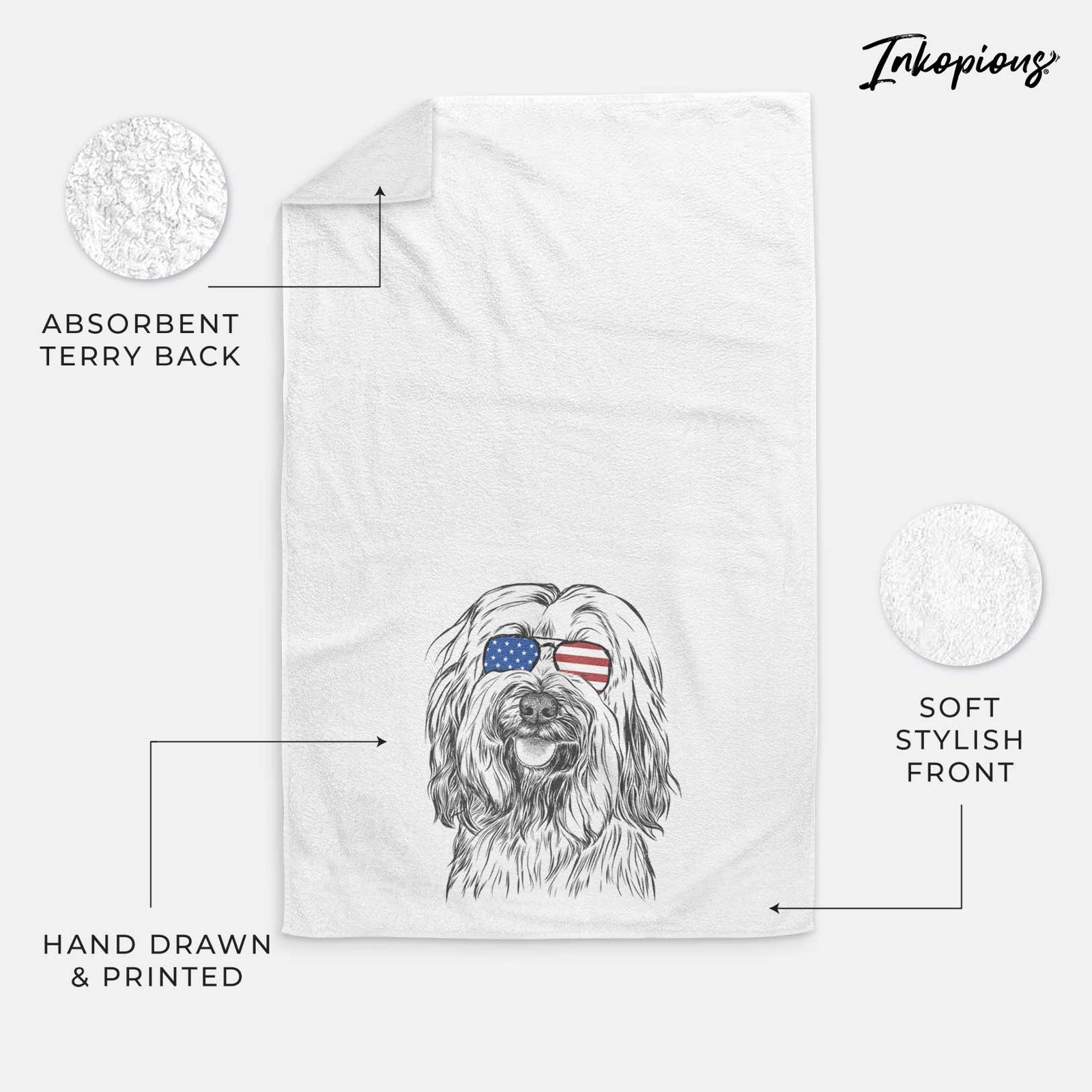 Rime the Tibetan Terrier Decorative Hand Towel