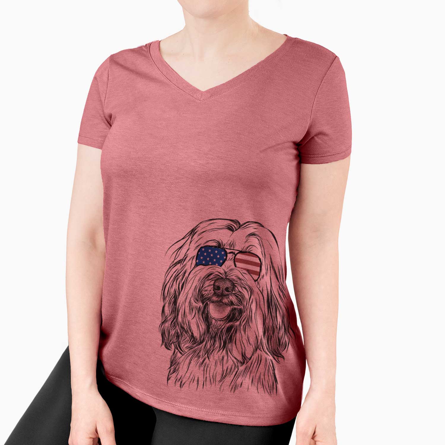 USA Rime the Tibetan Terrier - Women's Perfect V-neck Shirt