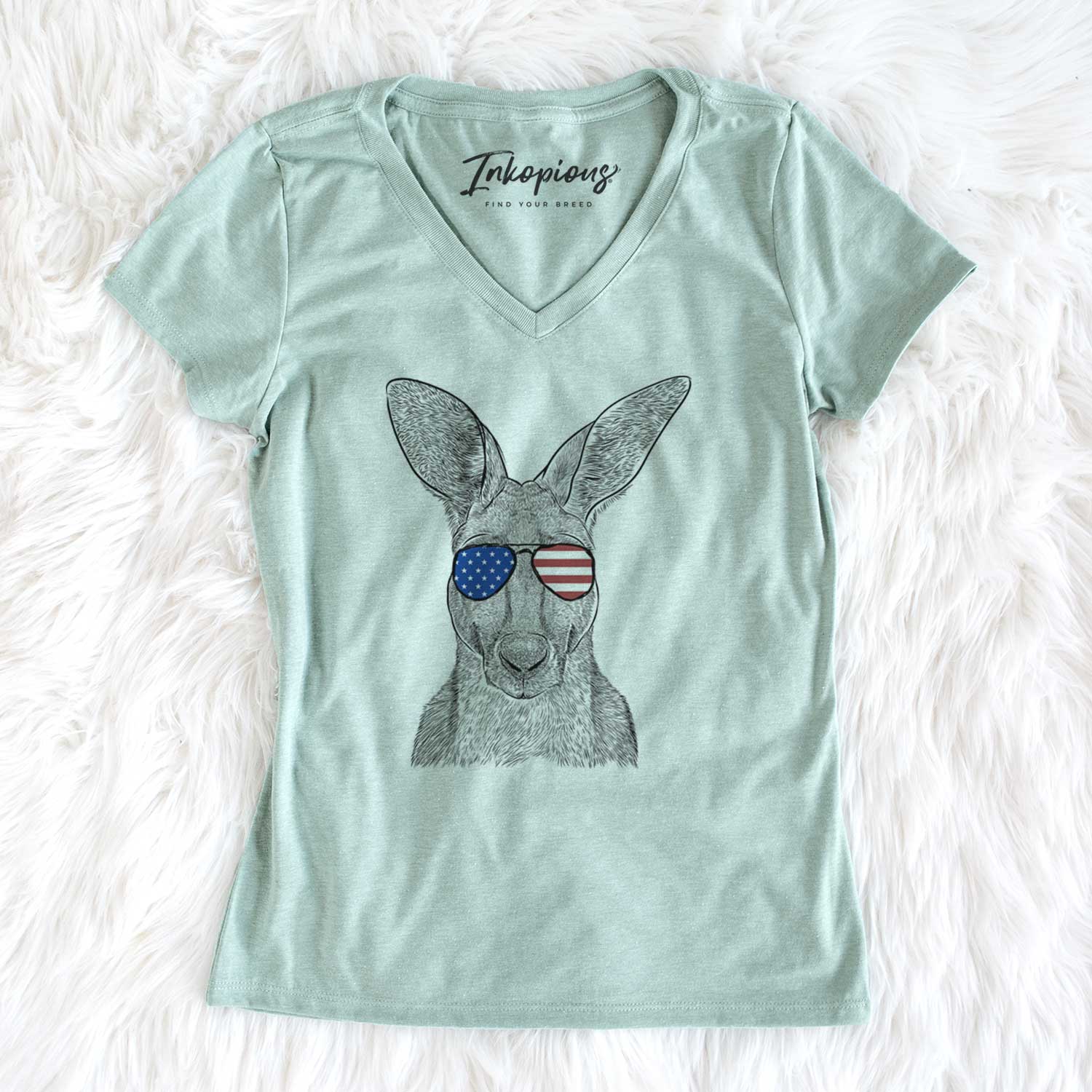 USA Roger the Red Kangaroo - Women's Perfect V-neck Shirt