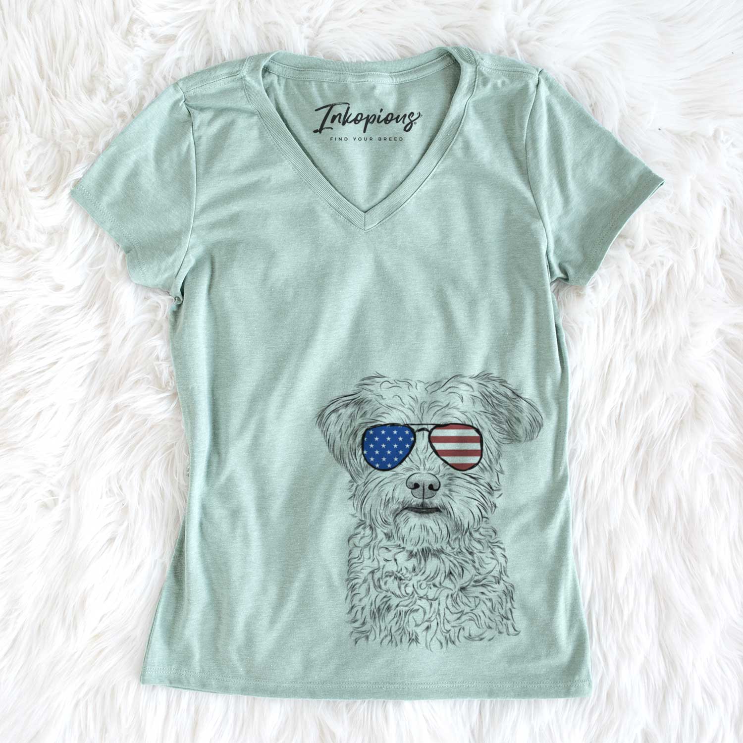 USA Rudy the Schnoodle - Women's Perfect V-neck Shirt