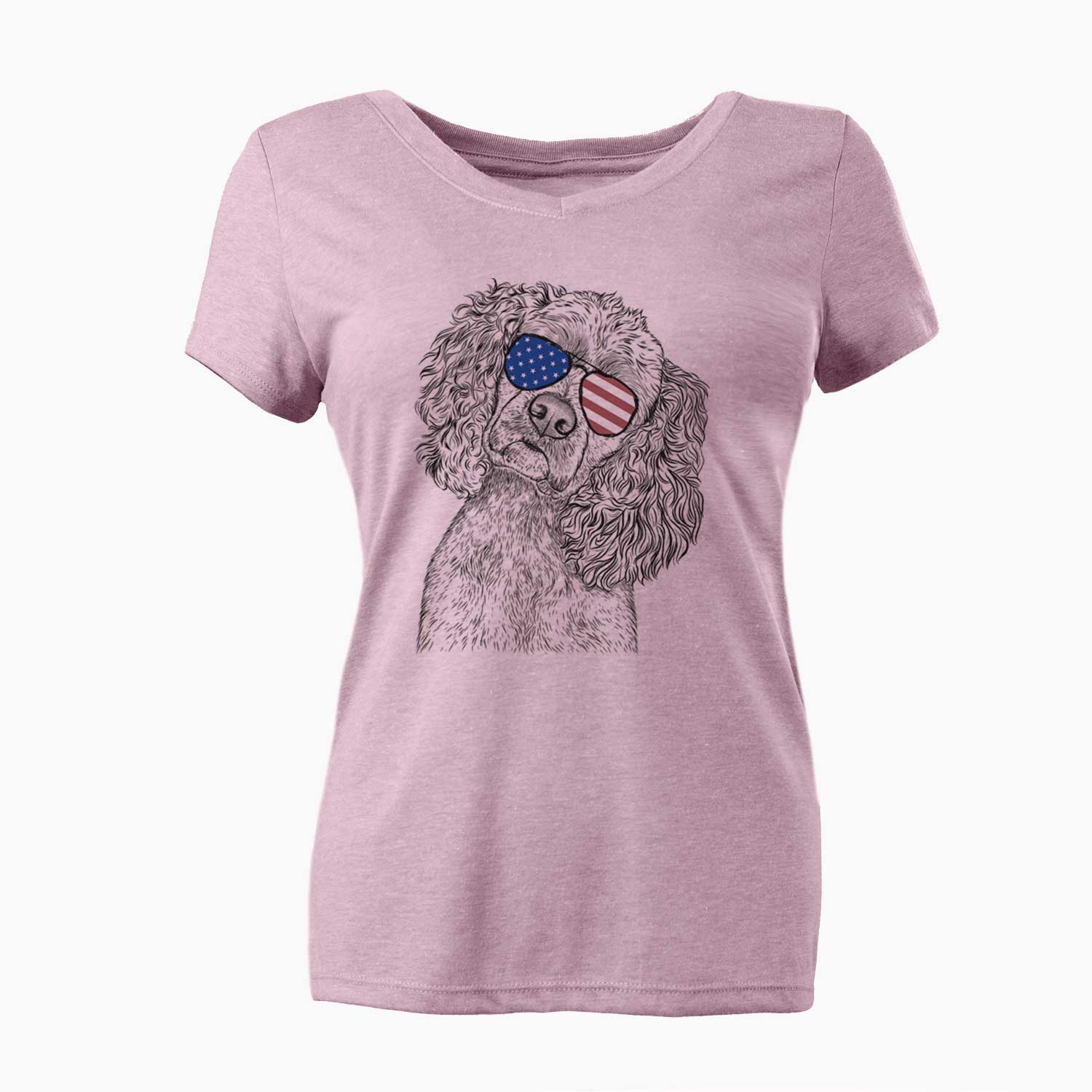 USA Sadie the Cocker Spaniel - Women's Perfect V-neck Shirt