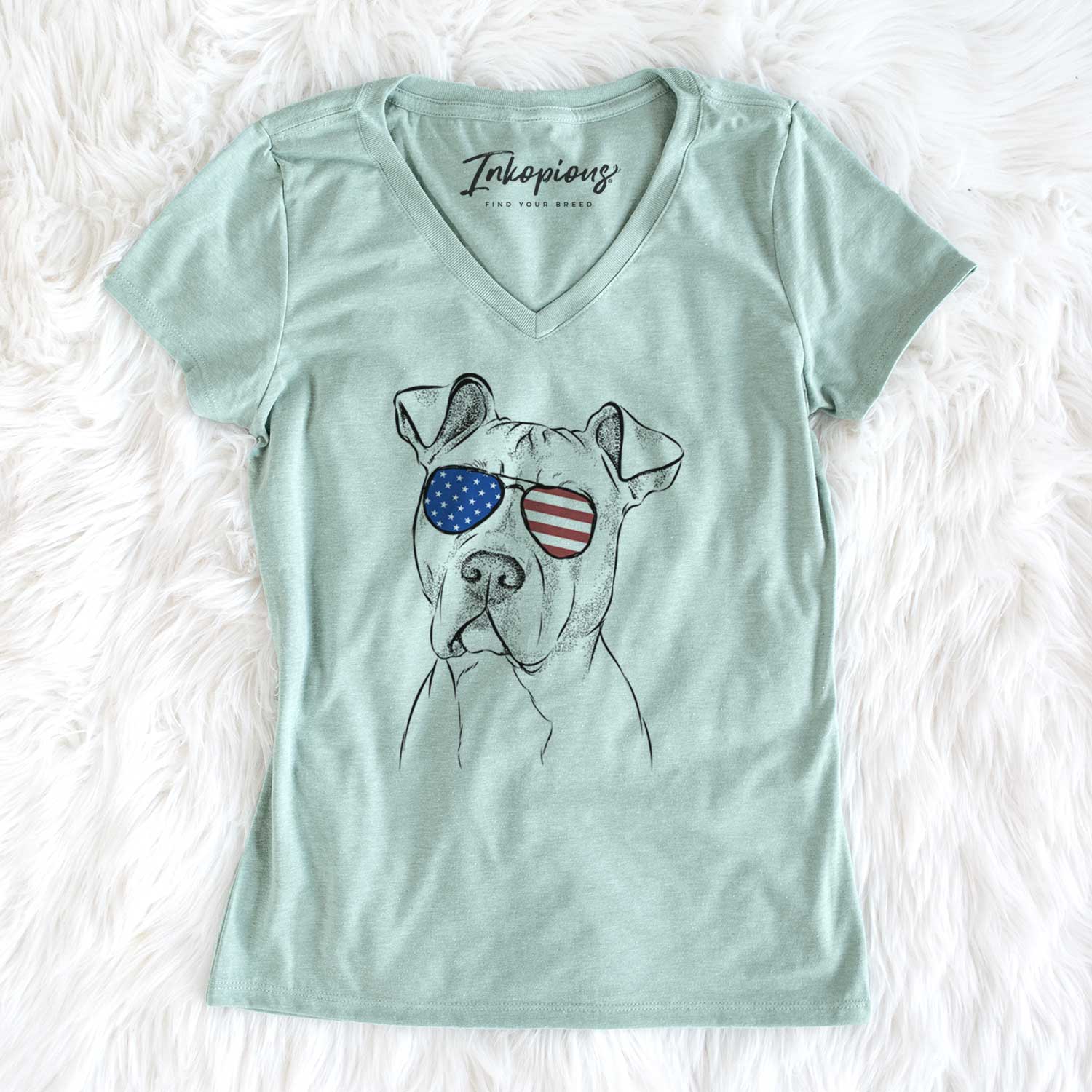 USA Scraps the American Staffordshire Mix - Women's Perfect V-neck Shirt