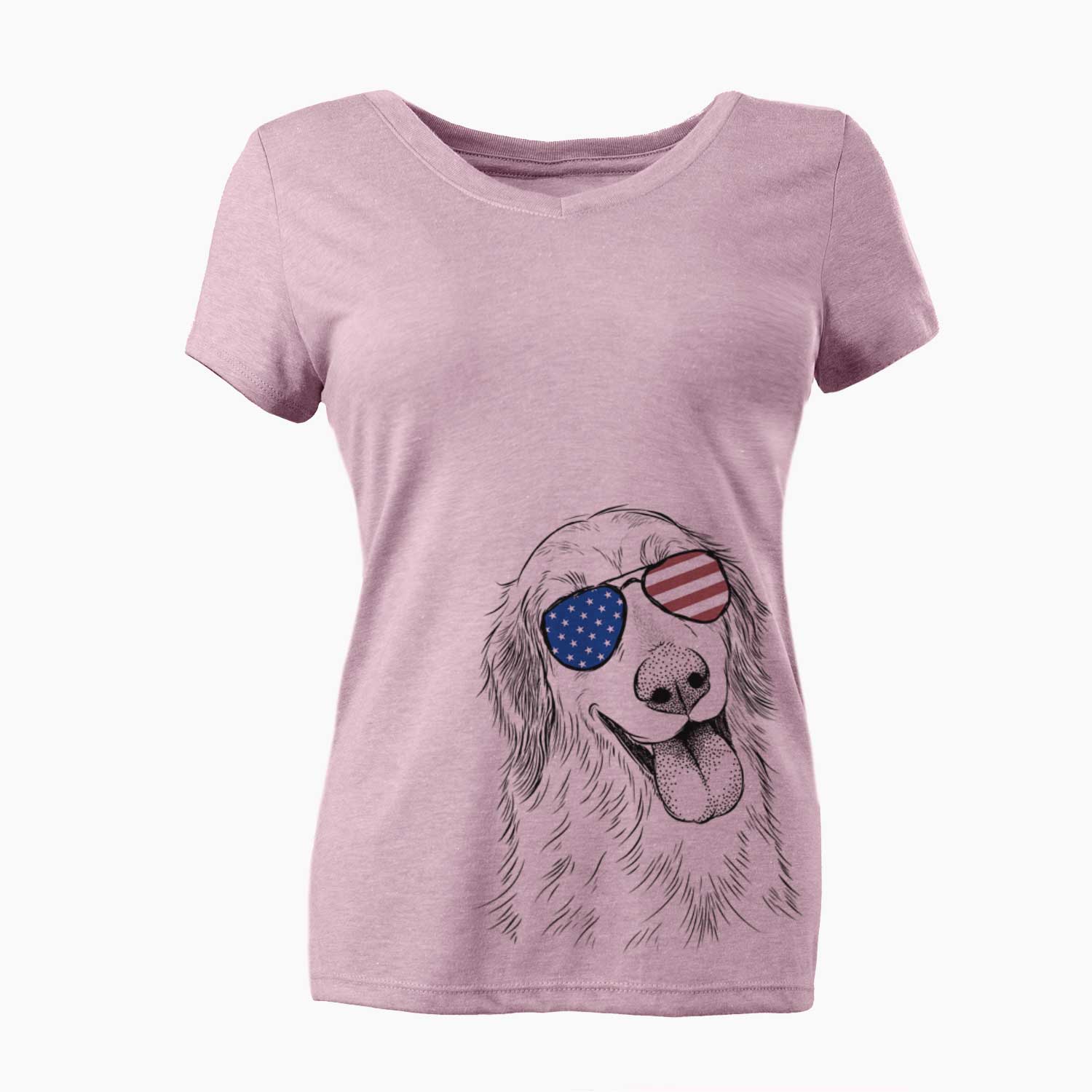 USA Shelby the Golden Retriever - Women's Perfect V-neck Shirt