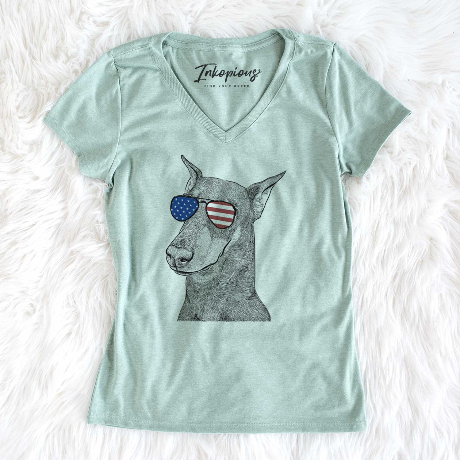 USA Shelby the Doberman Pinscher - Women's Perfect V-neck Shirt