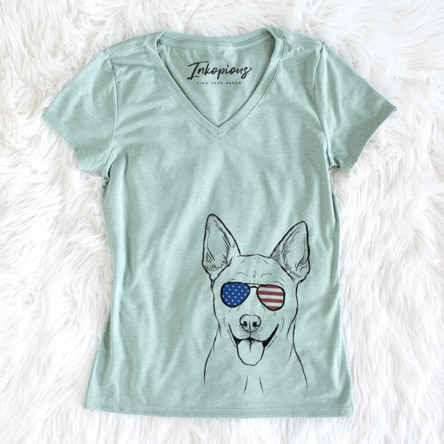 USA Silly Lilly the Mixed Breed - Women's Perfect V-neck Shirt