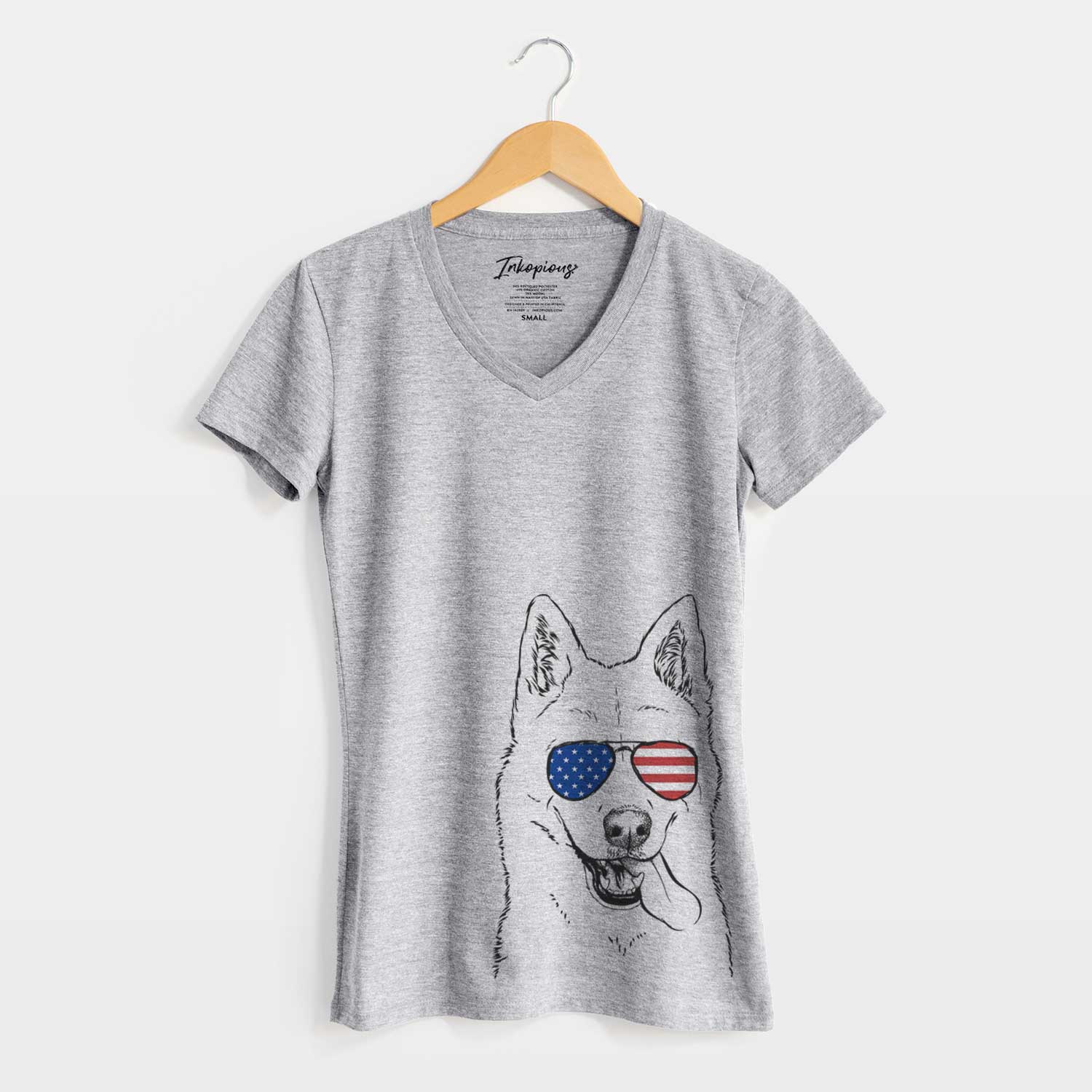 USA Sinatra the Siberian Husky - Women's Perfect V-neck Shirt