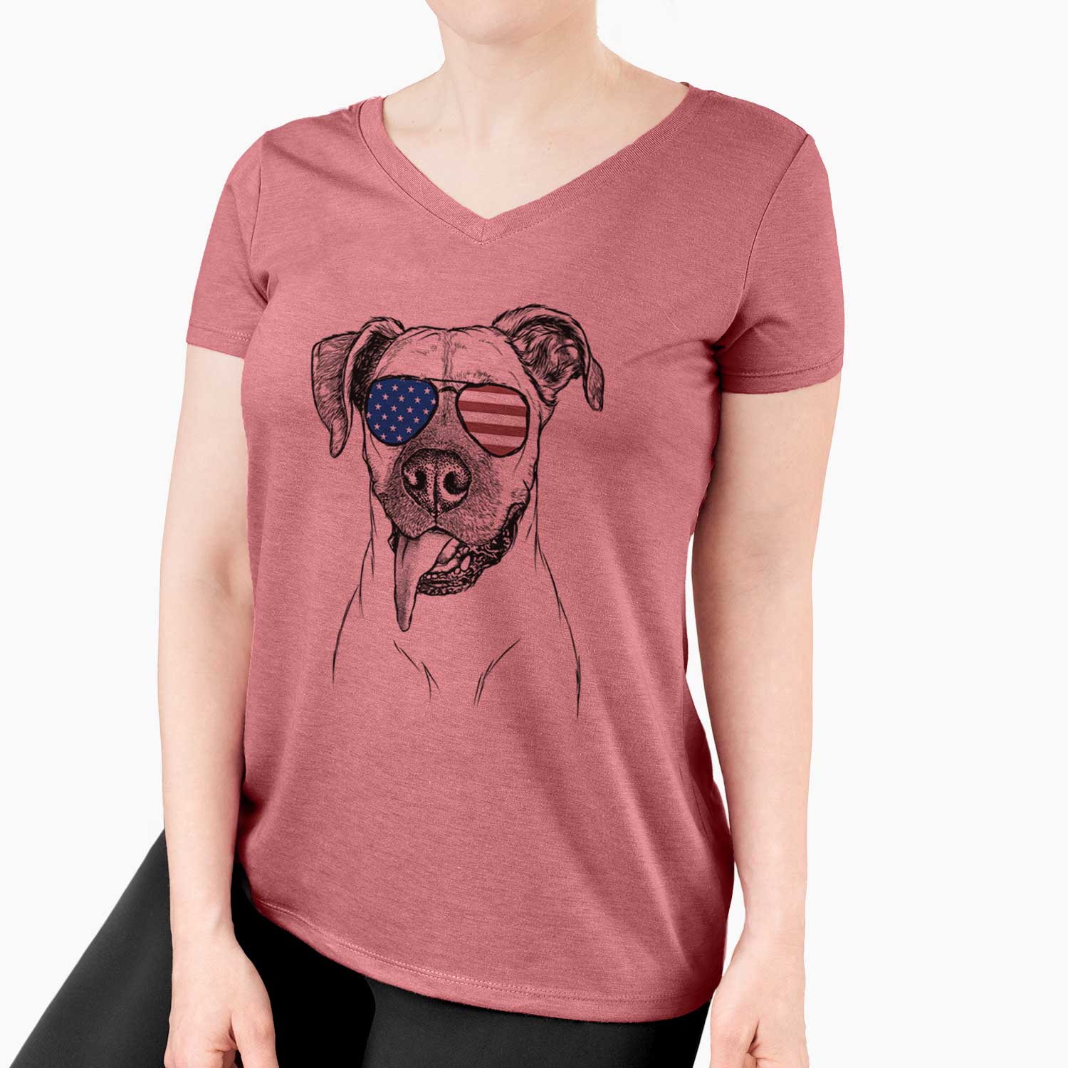 USA Sir Jake the Boxer - Women's Perfect V-neck Shirt