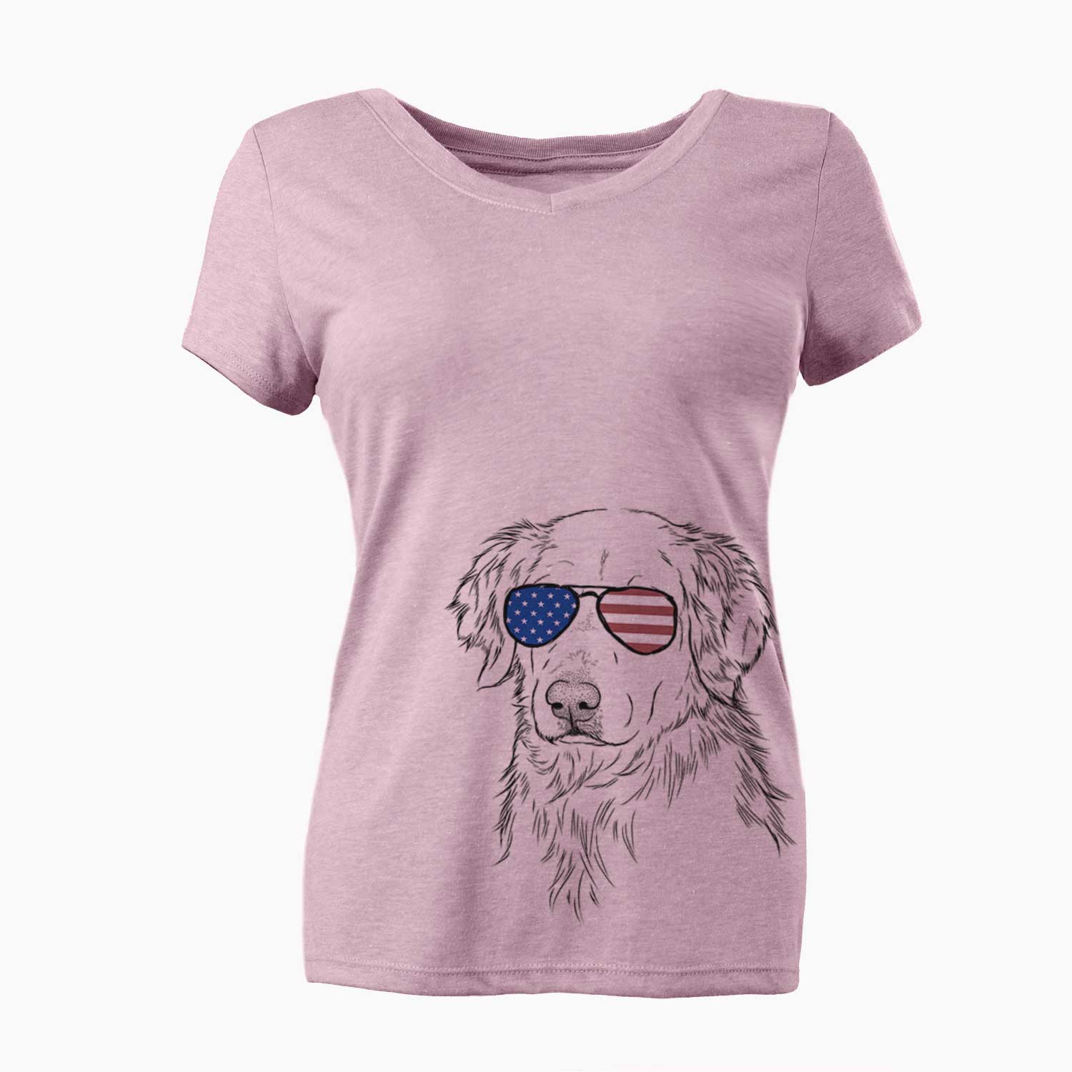 USA Spencer the Golden Retriever - Women's Perfect V-neck Shirt