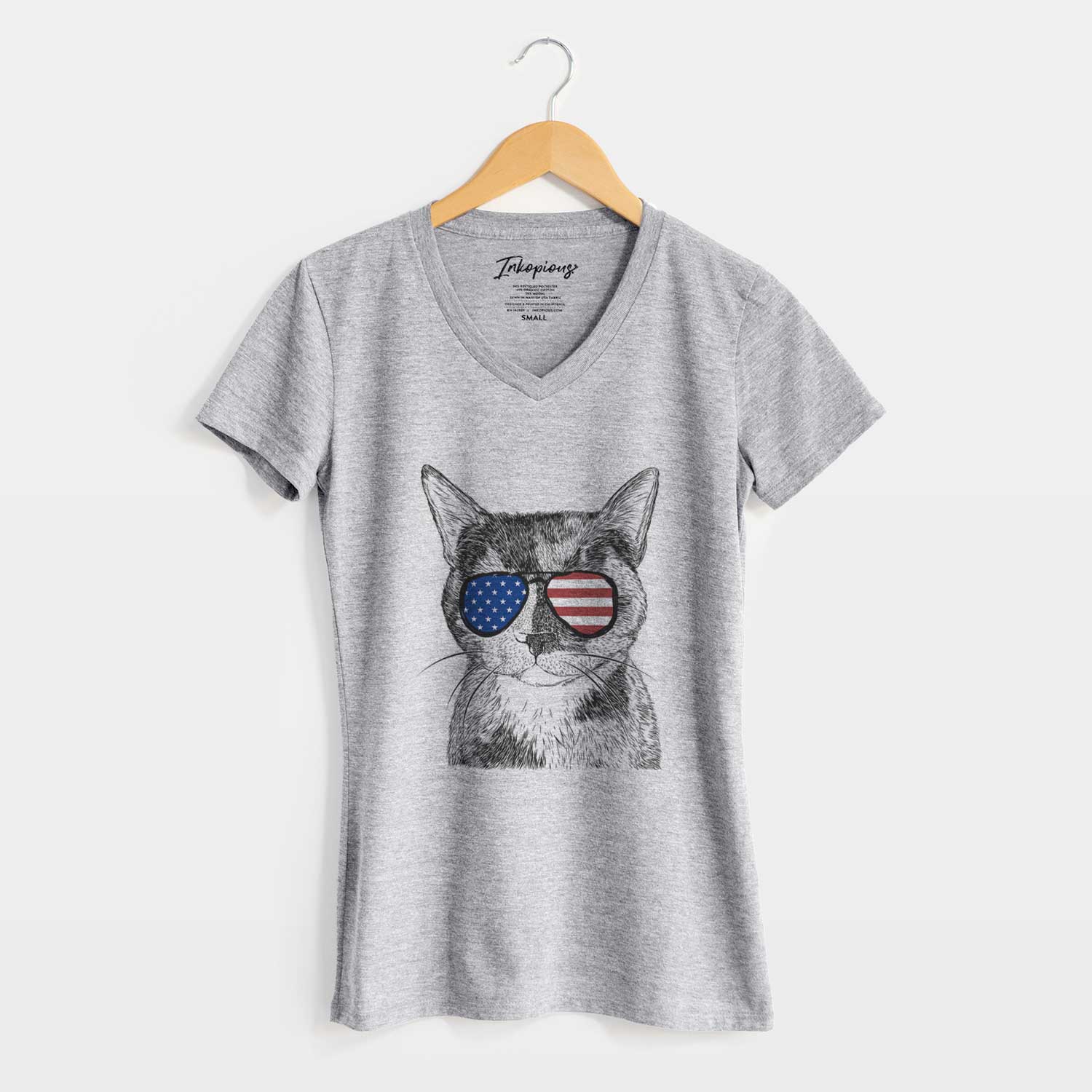 USA Spooky Kitty the Tortoiseshell Cat - Women's Perfect V-neck Shirt