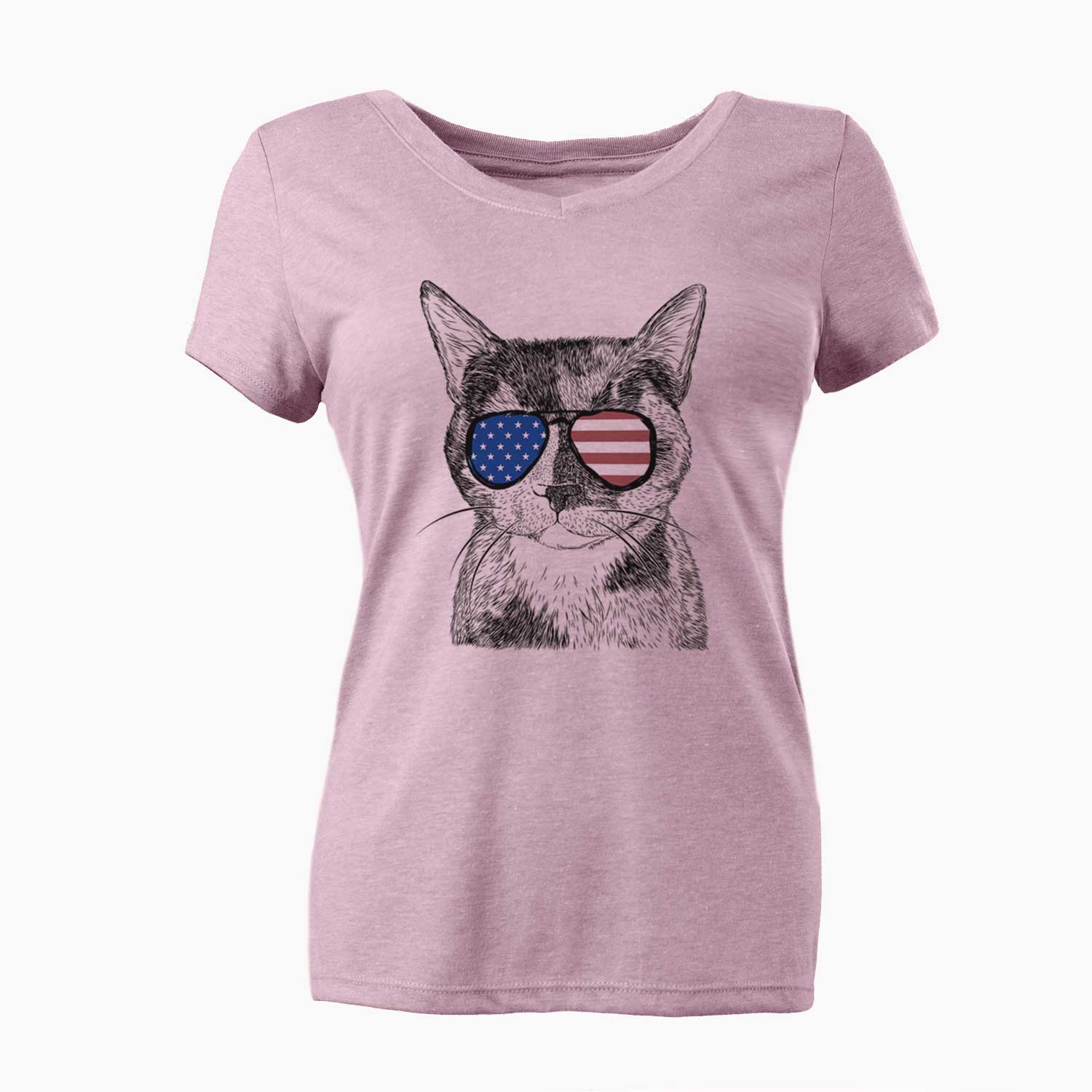 USA Spooky Kitty the Tortoiseshell Cat - Women's Perfect V-neck Shirt