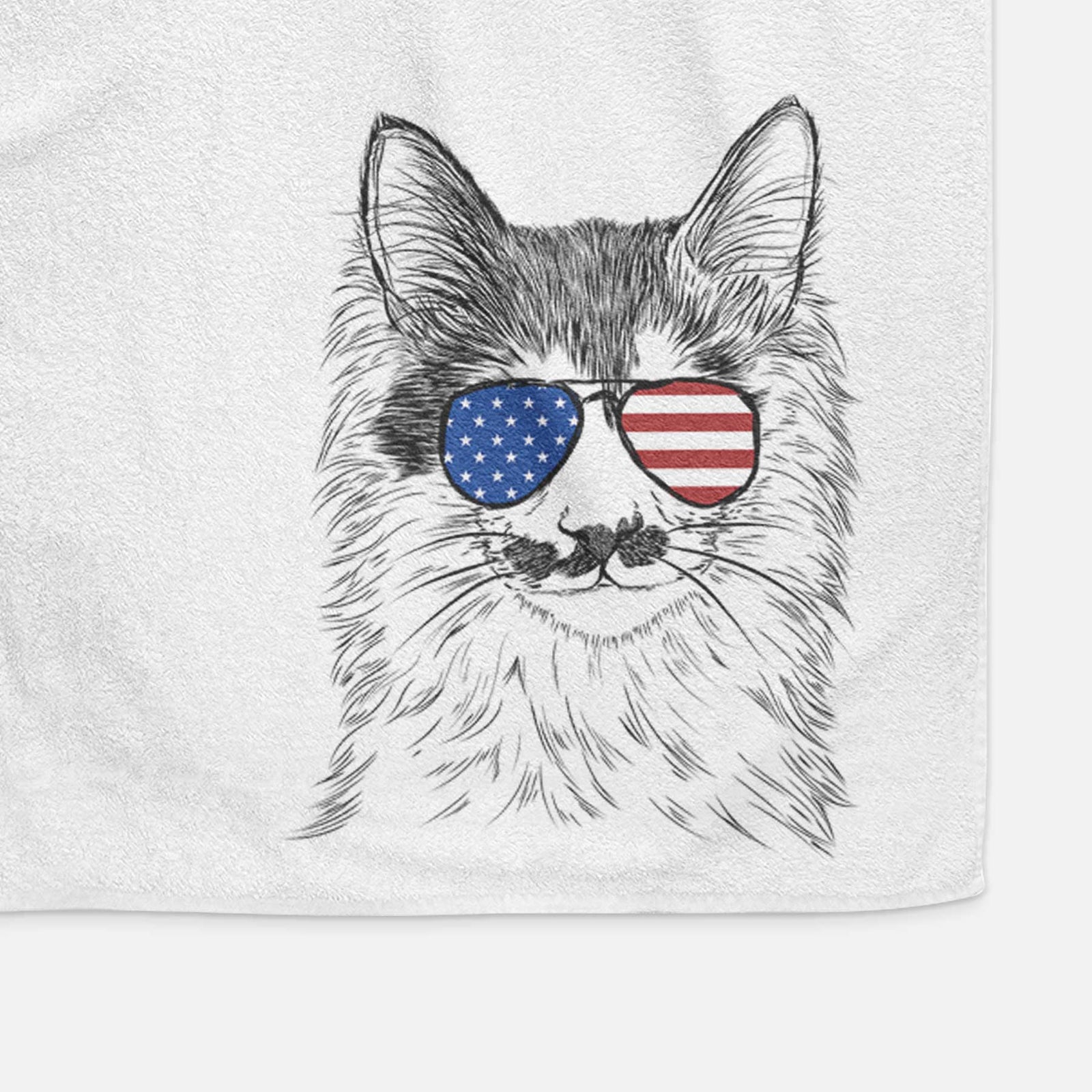 Stache the Longhaired Mustard Cat Decorative Hand Towel
