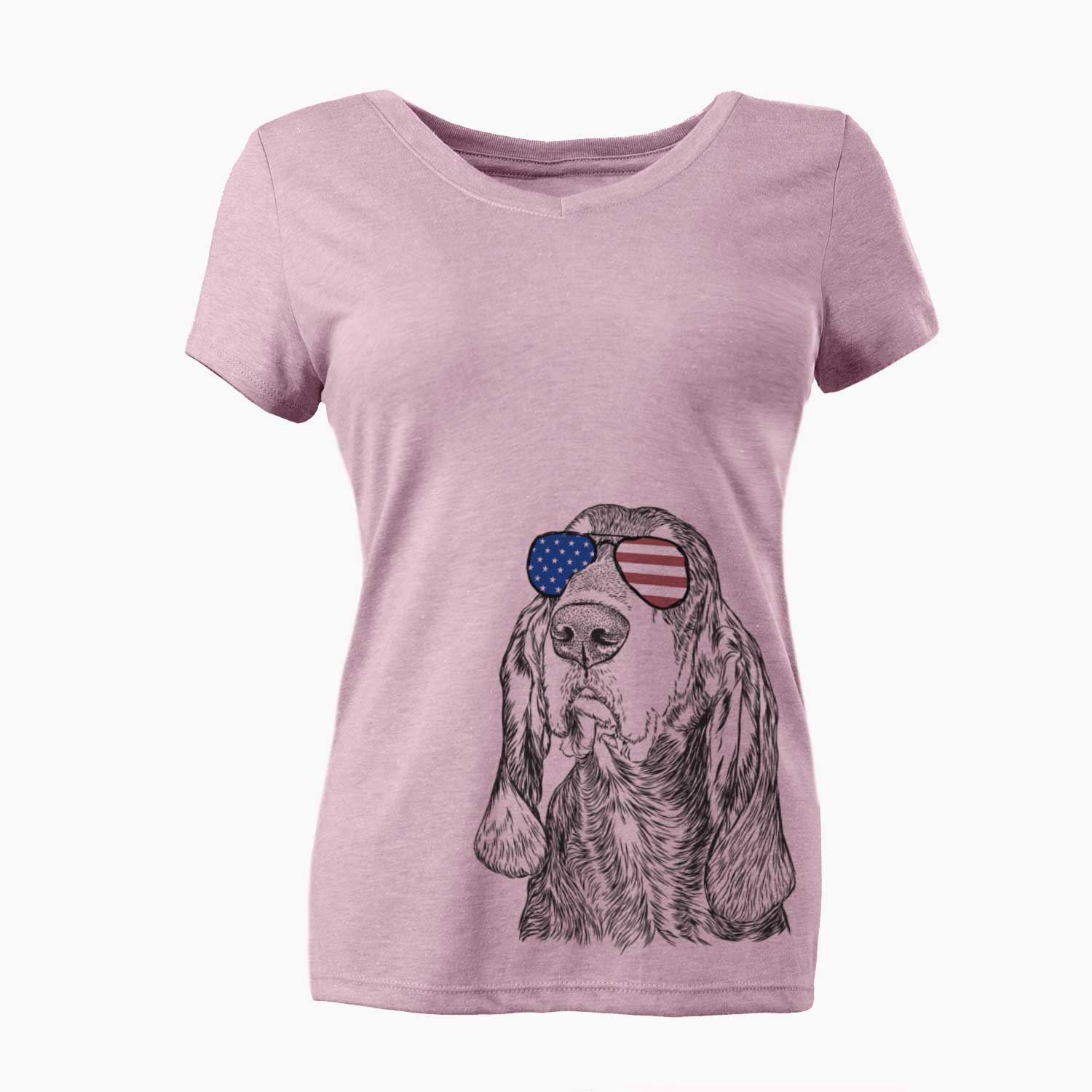 USA Stu the Black and Tan Coonhound - Women's Perfect V-neck Shirt