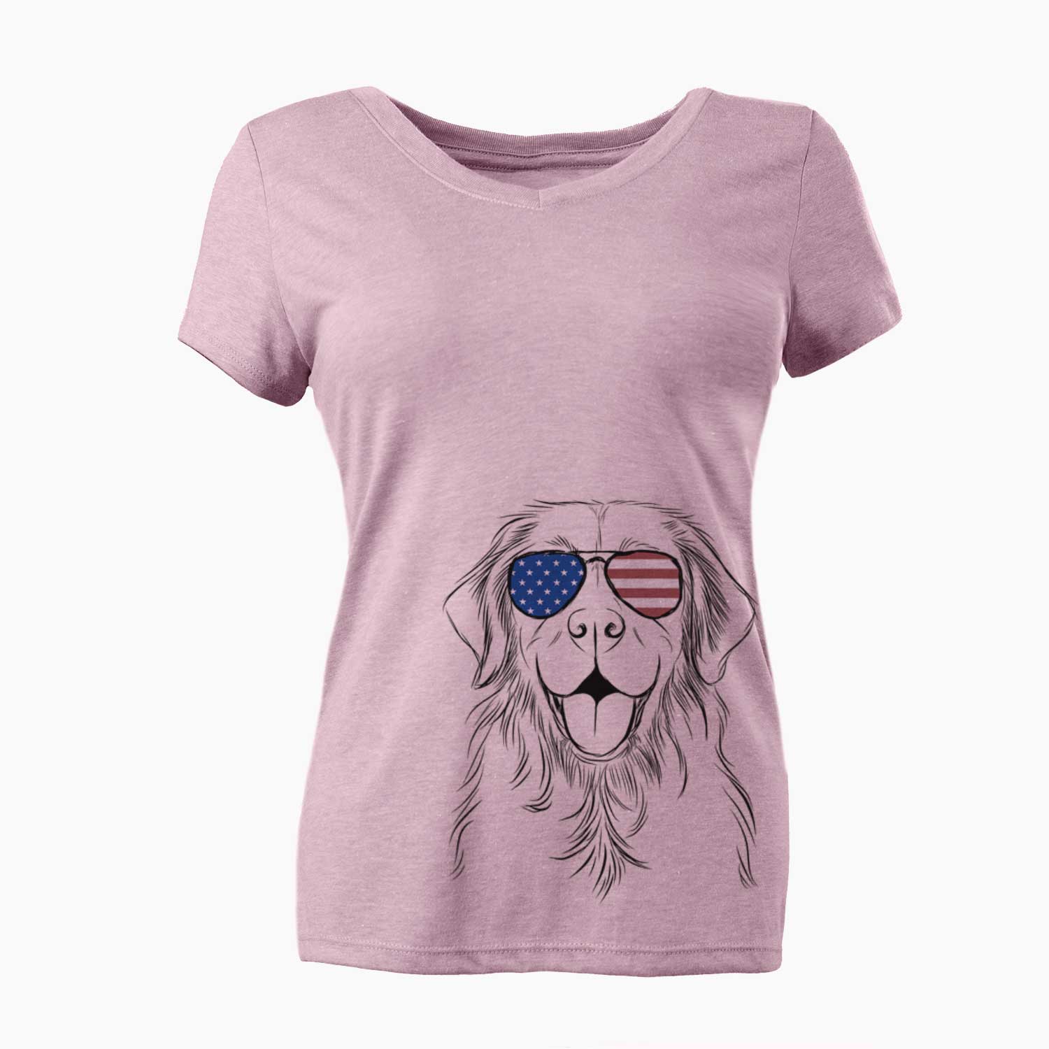 USA Sunny the Golden Retriever - Women's Perfect V-neck Shirt