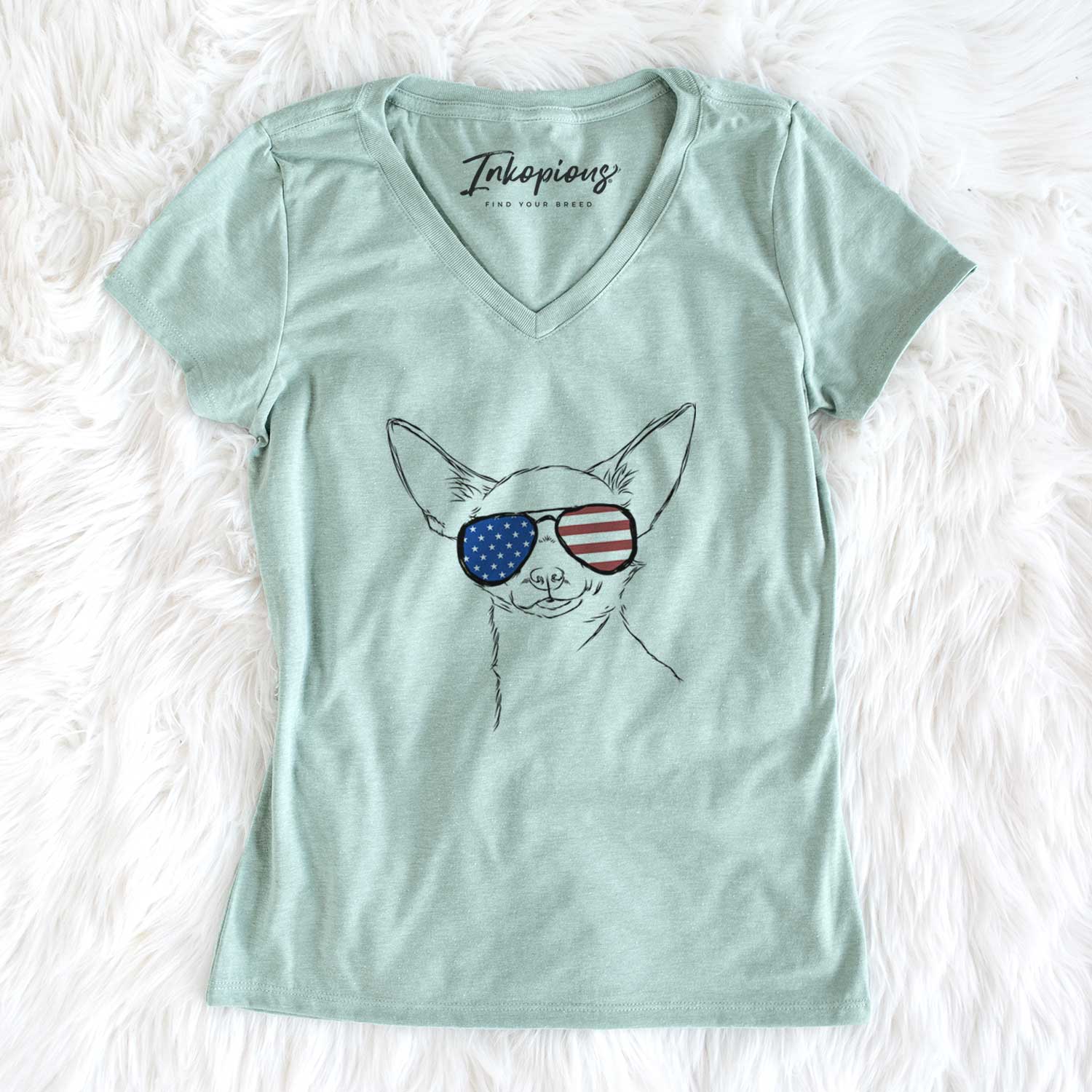 USA Tabitha the Chihuahua - Women's Perfect V-neck Shirt