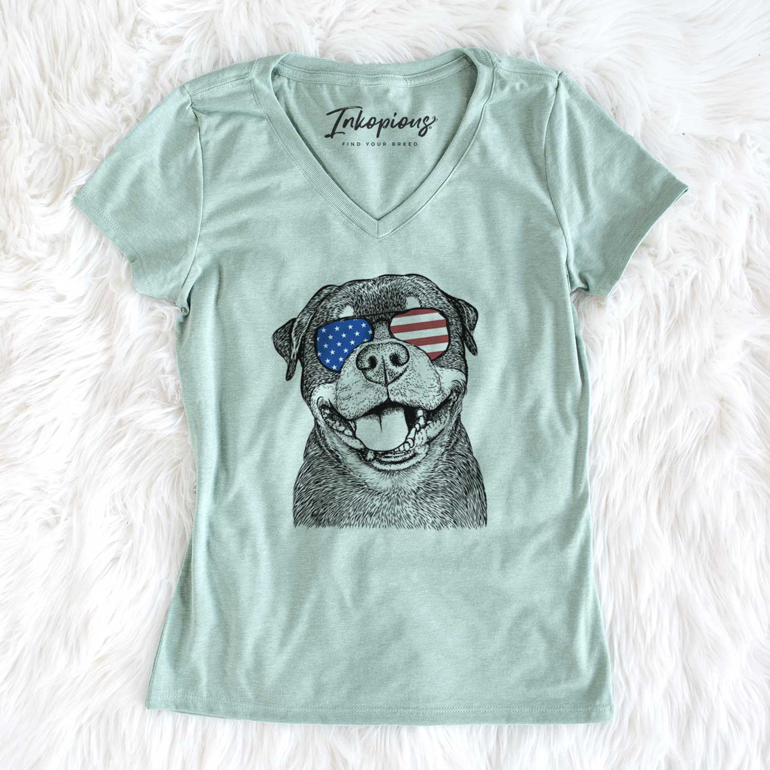 USA Talos the Rottweiler - Women's Perfect V-neck Shirt