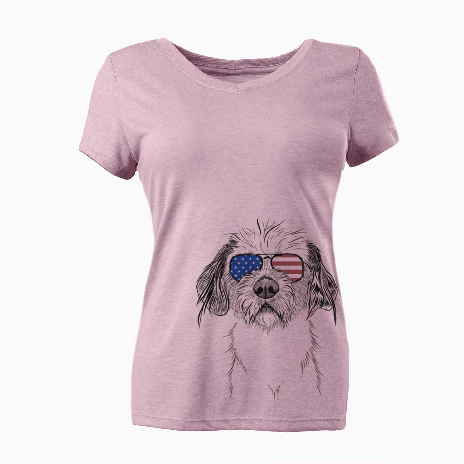USA Tiny Tucker the Mixed Breed - Women's Perfect V-neck Shirt