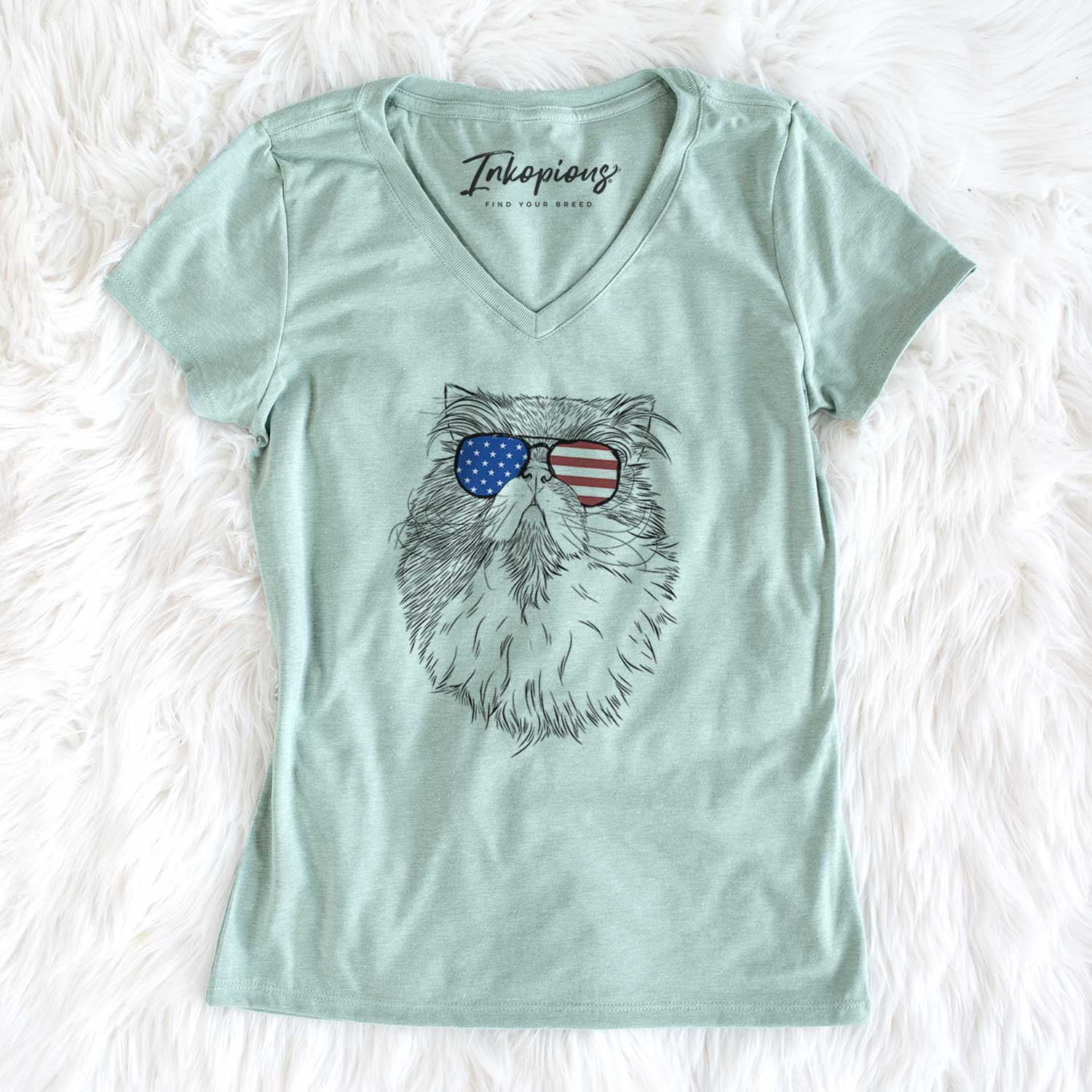 USA Tookie the Perisan Cat - Women's Perfect V-neck Shirt