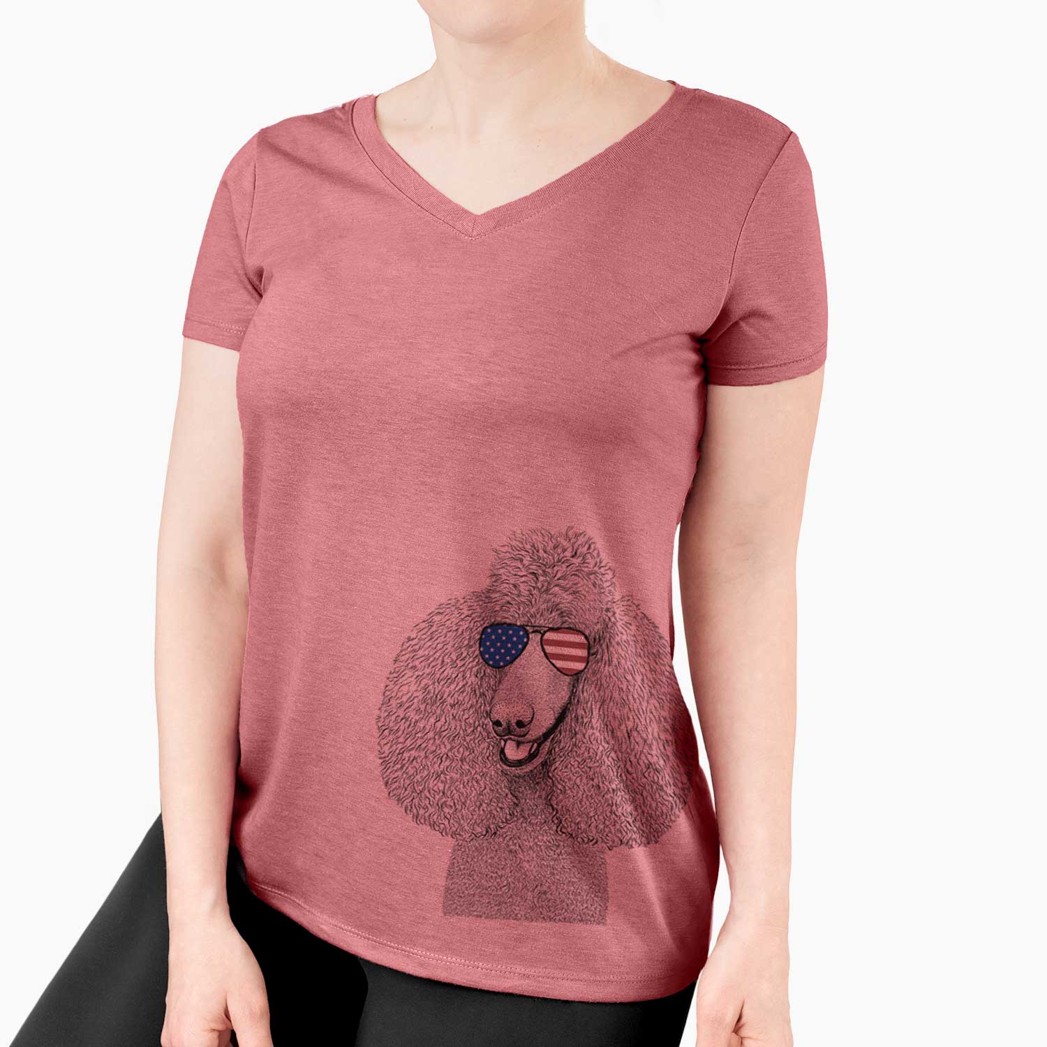 USA Uncle Tucker the Poodle - Women's Perfect V-neck Shirt