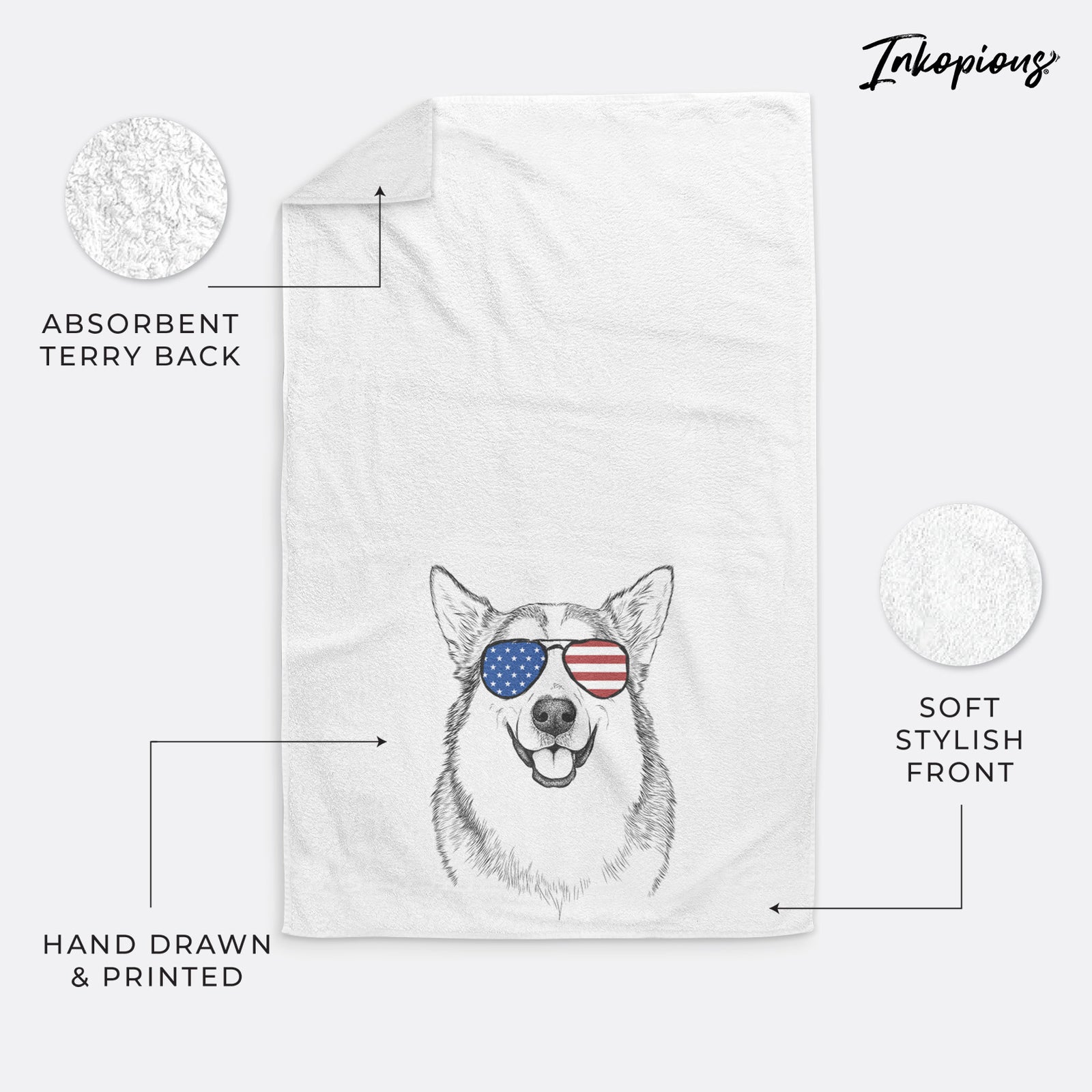 Vader the Alaskan Malamute Decorative Hand Towel