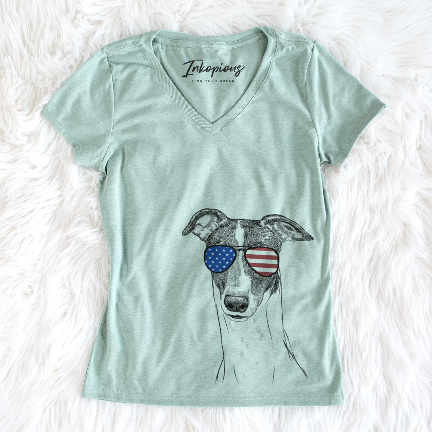 USA Vyncent the Greyhound - Women's Perfect V-neck Shirt