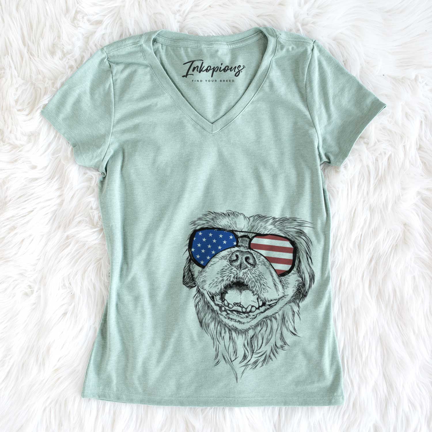 USA Wally the Pekingese - Women's Perfect V-neck Shirt