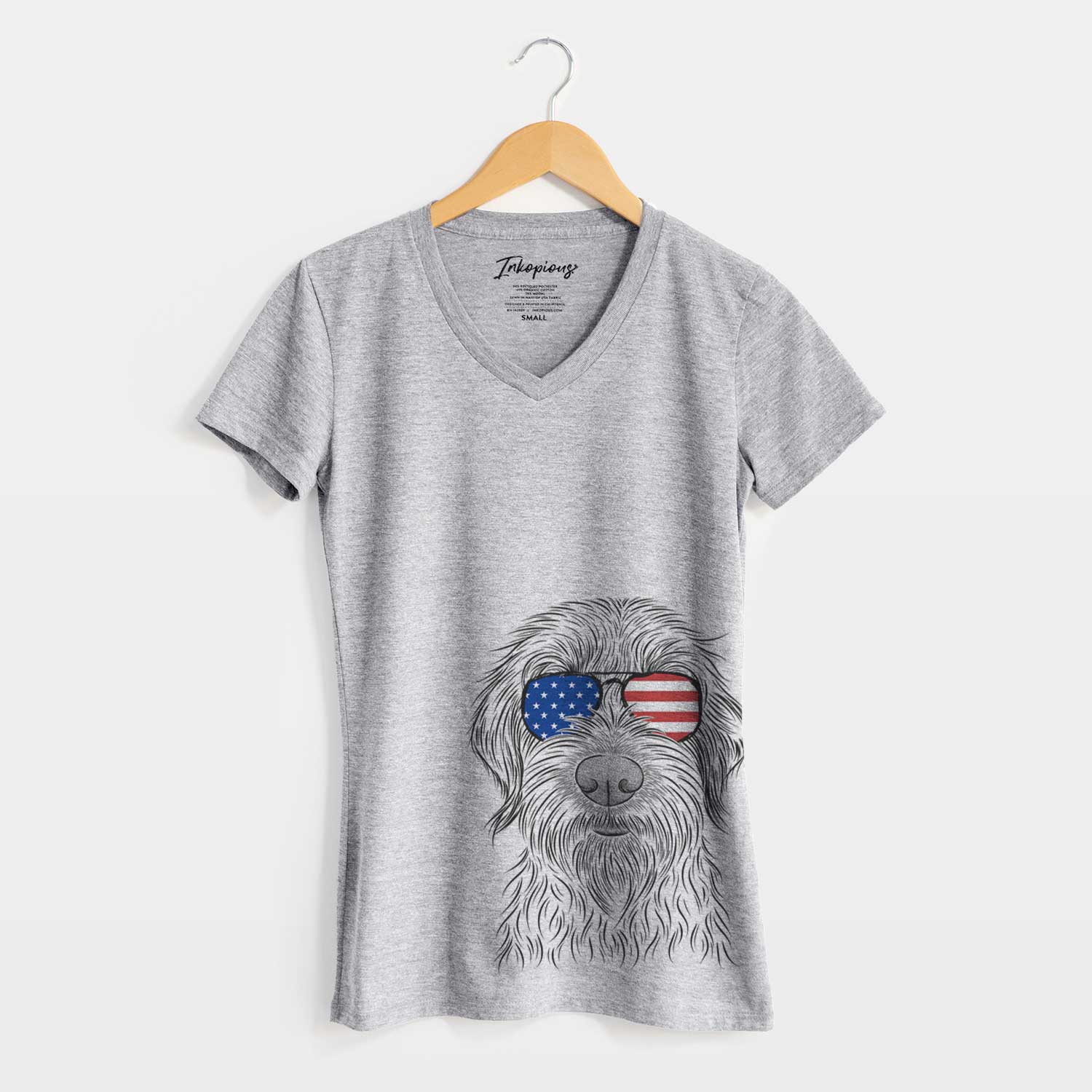 USA Wilkins the Wirehaired Pointing Griffon - Women's Perfect V-neck Shirt