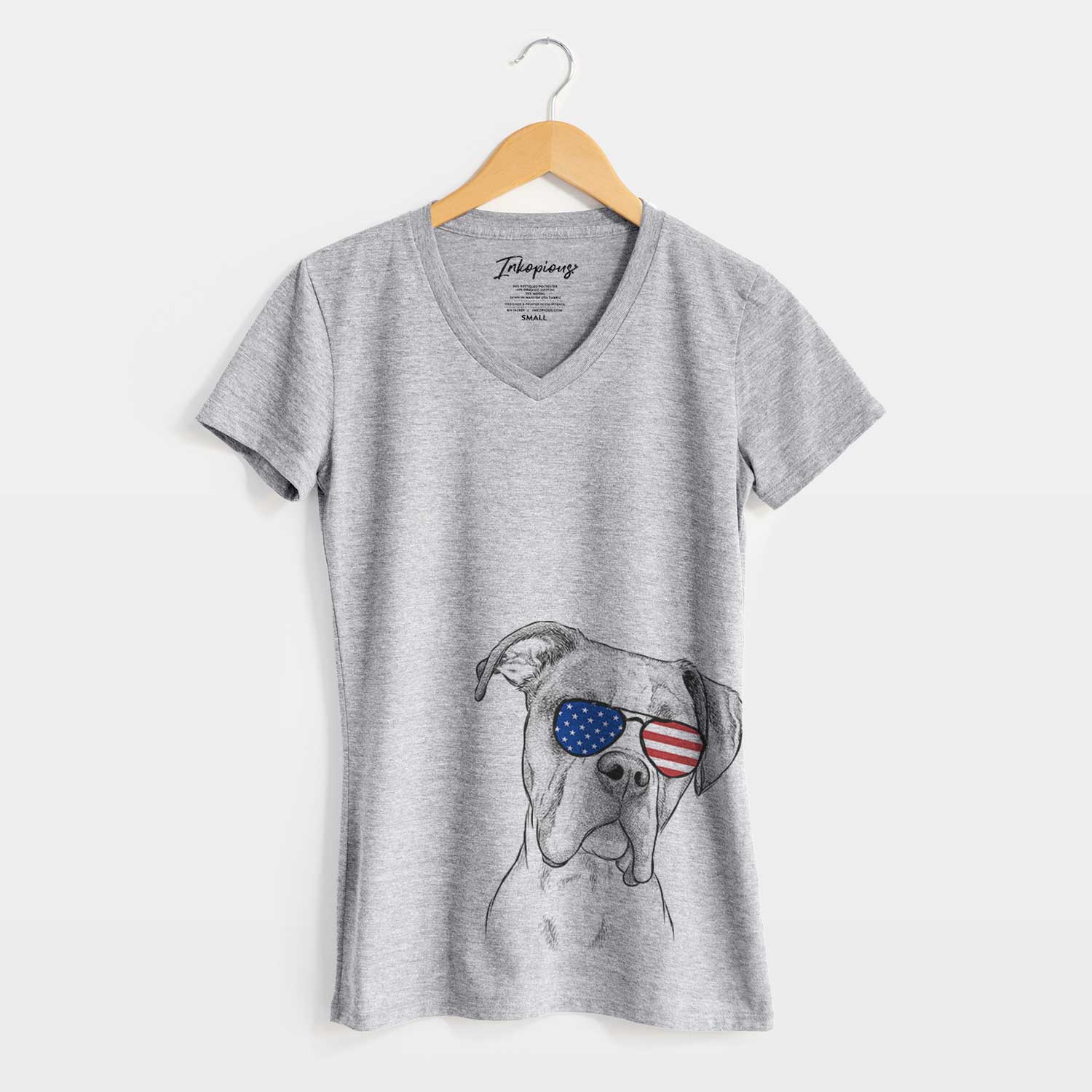 USA Winston the Boxer - Women's Perfect V-neck Shirt