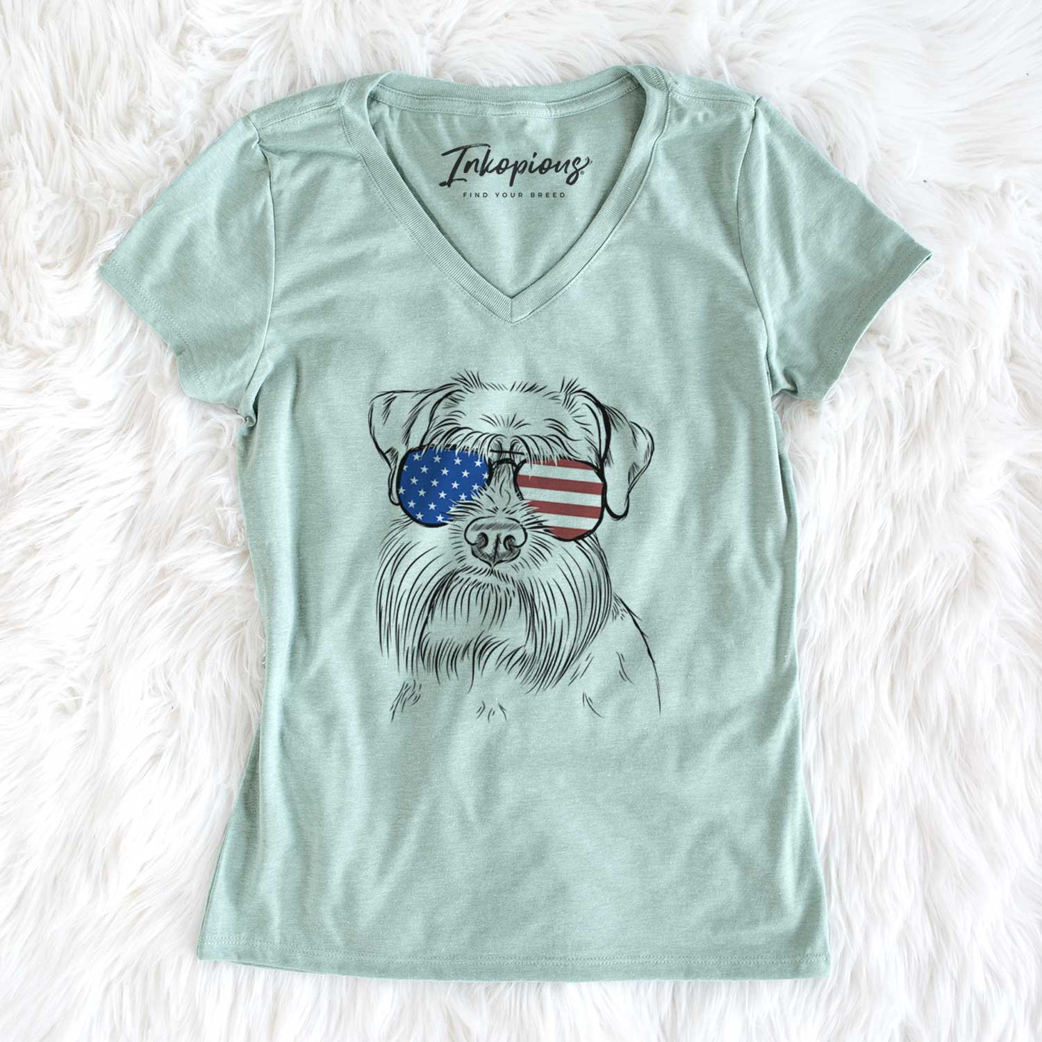 USA Wrigley the Schnauzer - Women's Perfect V-neck Shirt