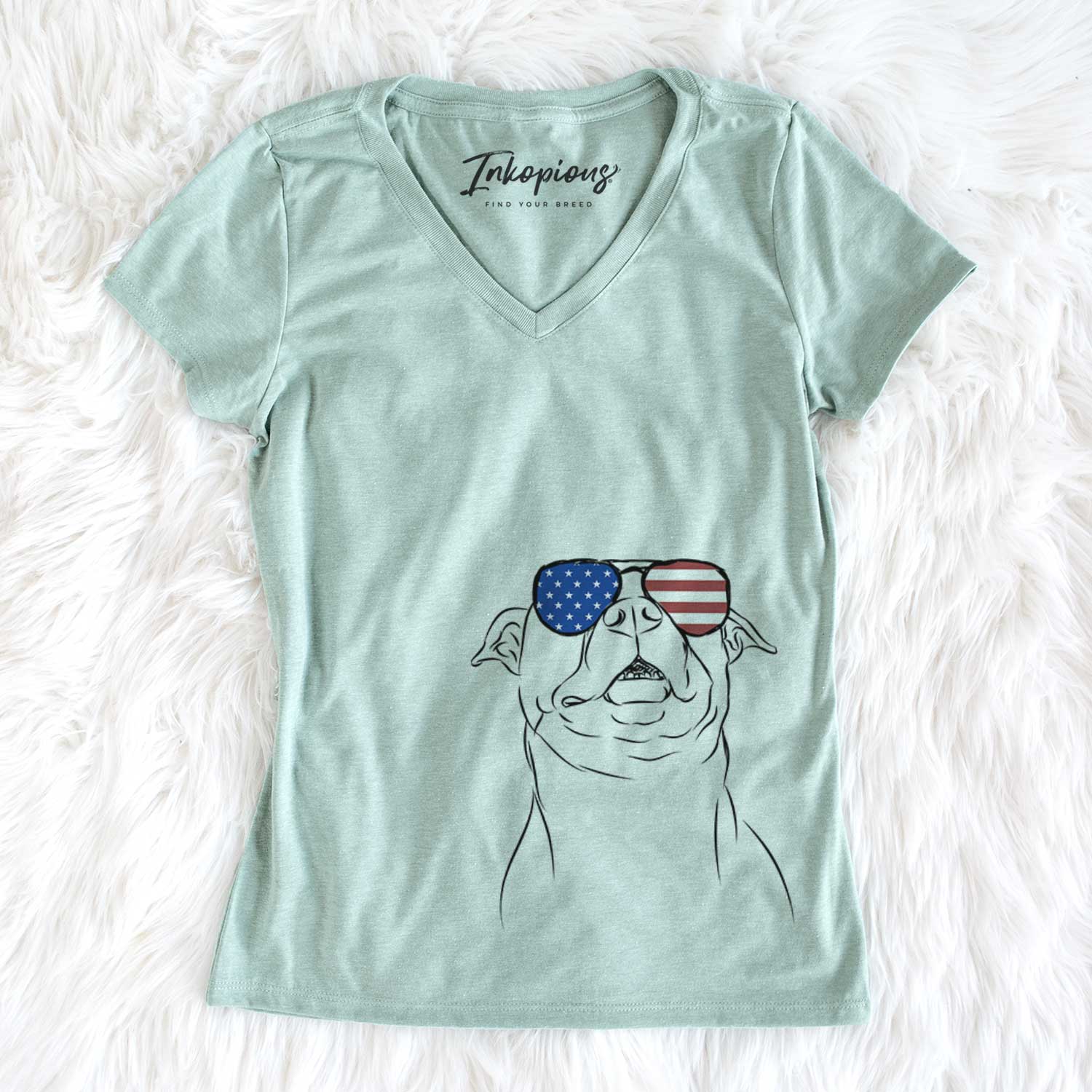 USA Zada the Pitbull - Women's Perfect V-neck Shirt