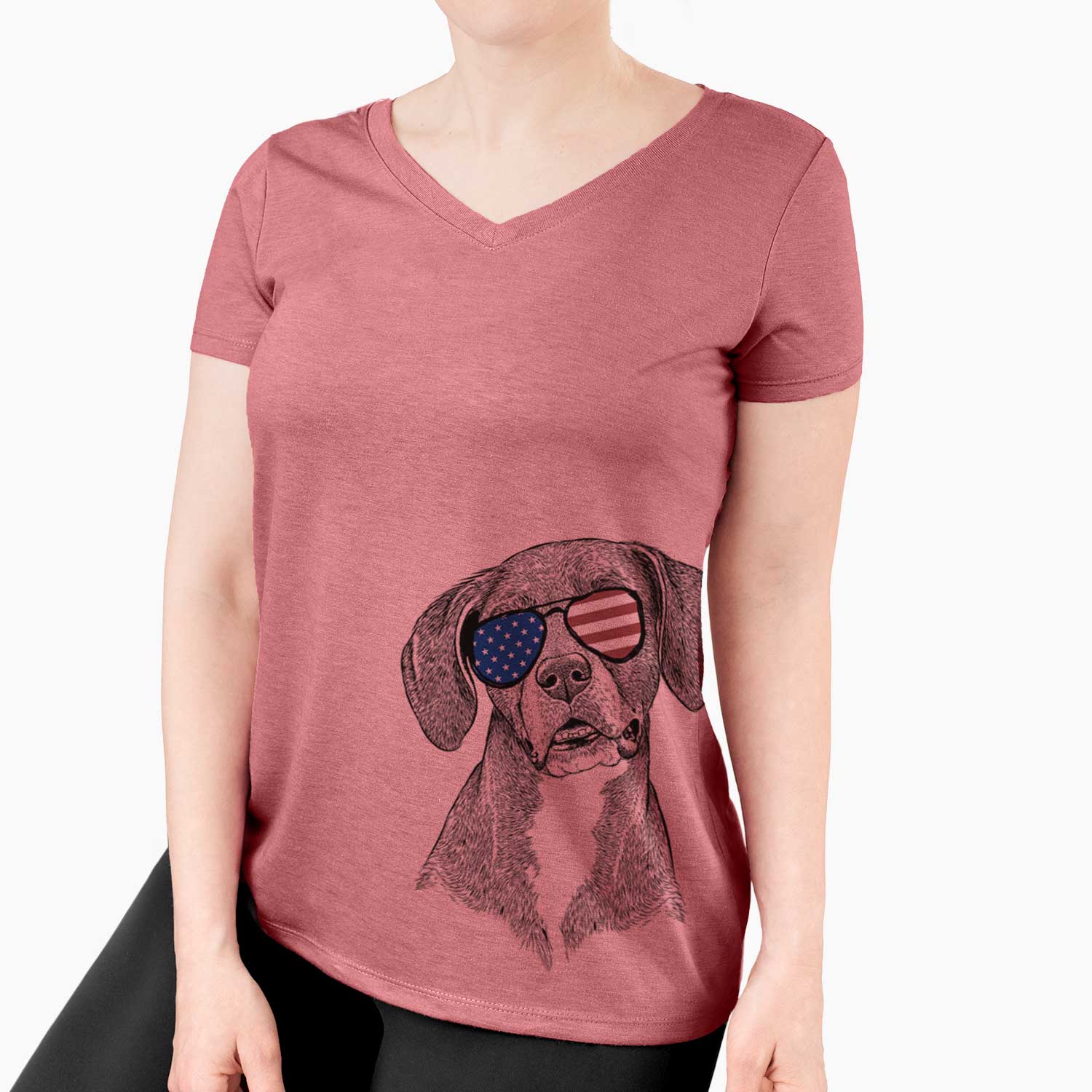 USA Zeena the Plott Hound Mix - Women's Perfect V-neck Shirt