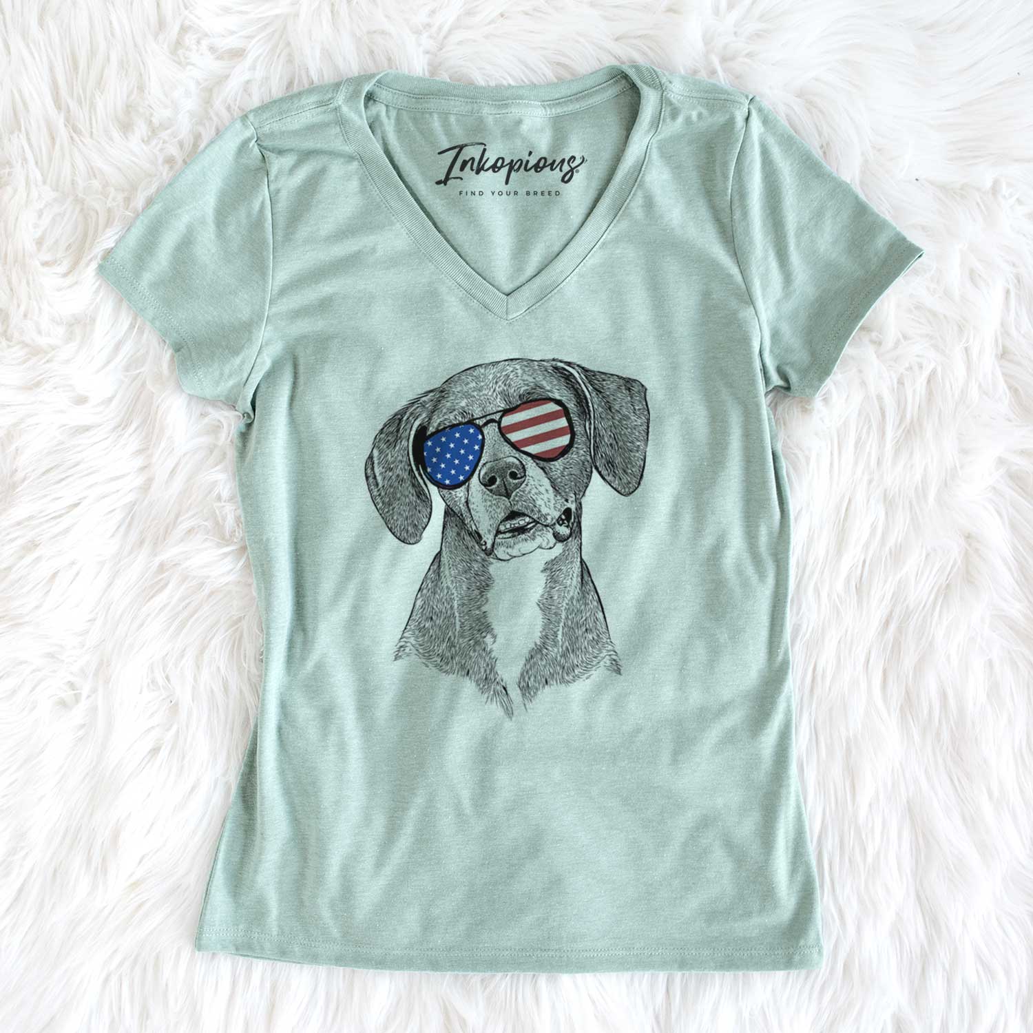 USA Zeena the Plott Hound Mix - Women's Perfect V-neck Shirt