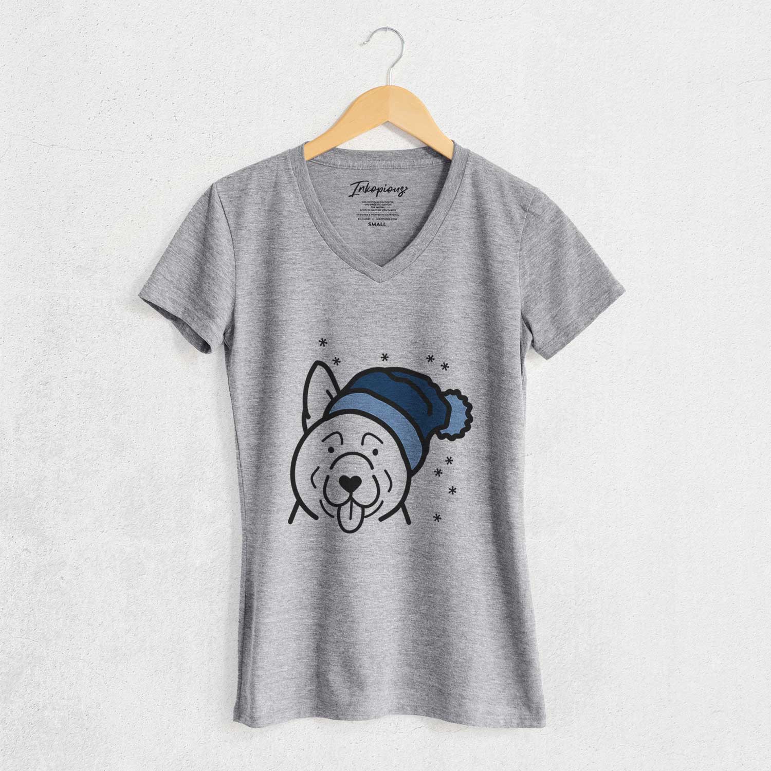 Frosty Akita - Women's V-neck Shirt