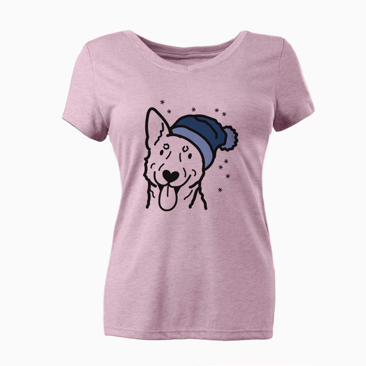 Frosty Australian Cattle Dog - Women's V-neck Shirt