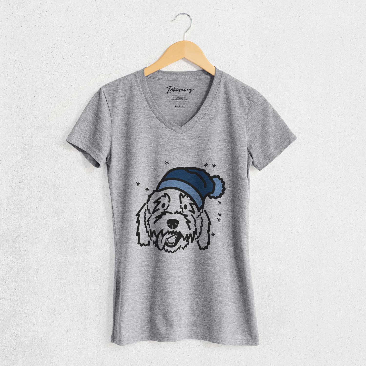 Frosty Goldendoodle - Barry - Women's V-neck Shirt