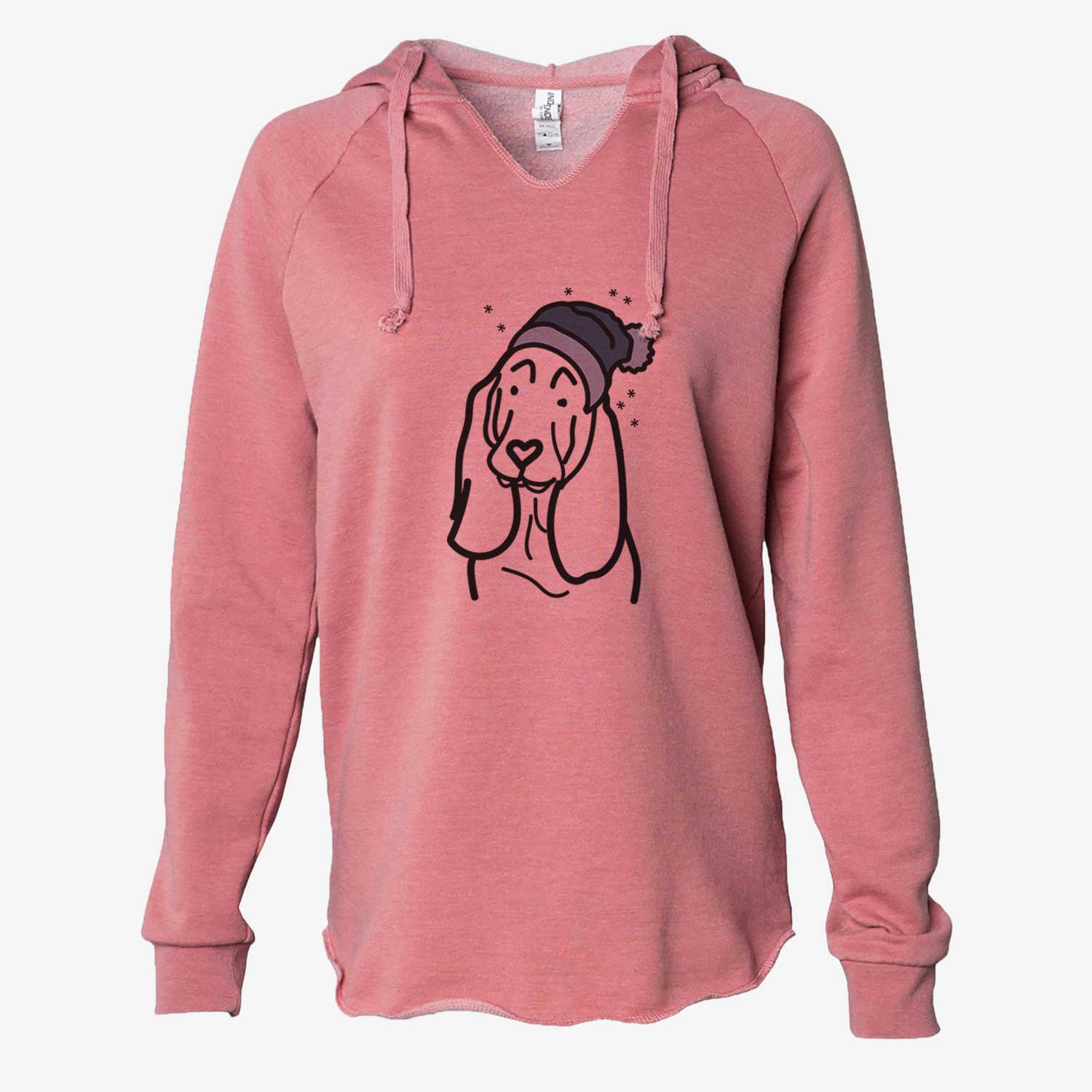 Frosty Basset Hound - Cali Wave Hooded Sweatshirt