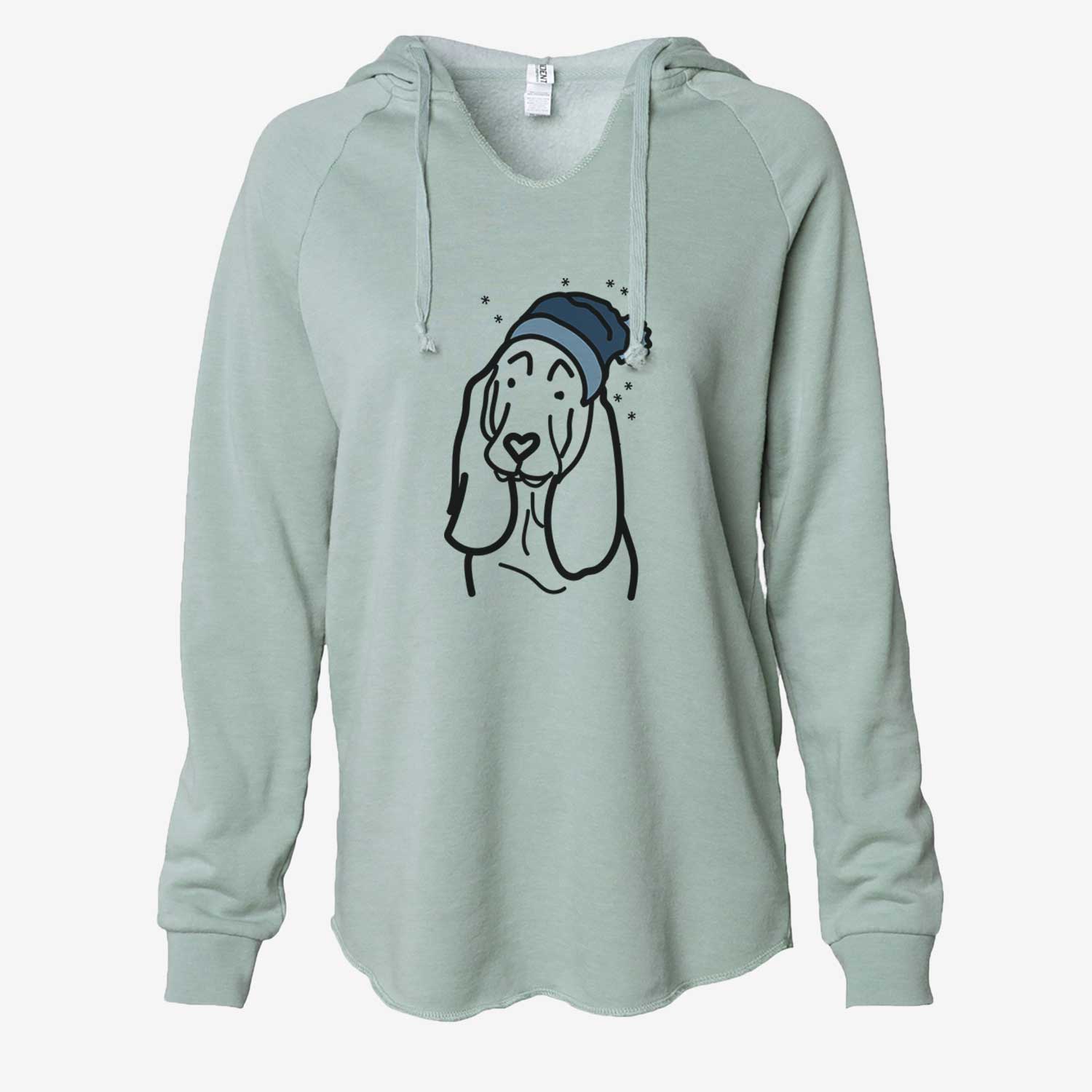 Frosty Basset Hound - Cali Wave Hooded Sweatshirt