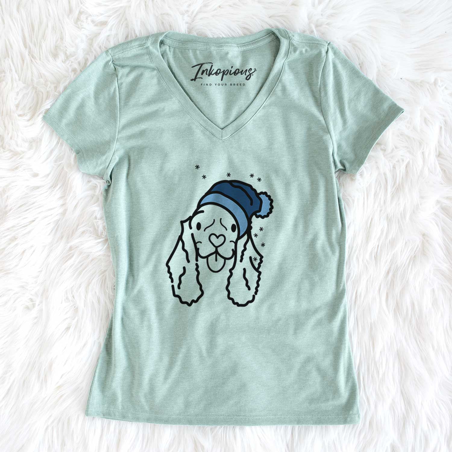 Frosty American Cocker Spaniel - Bella - Women's V-neck Shirt