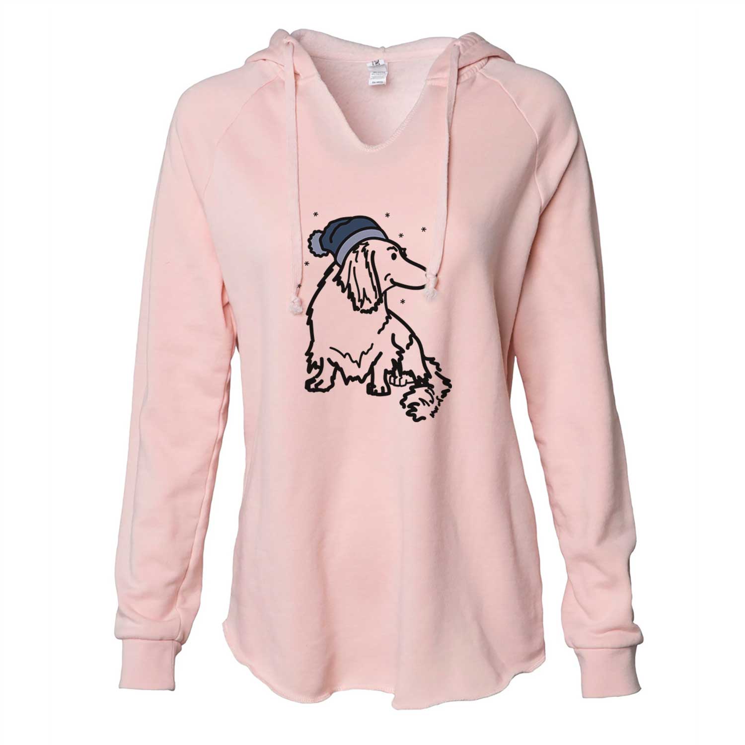 Frosty Dachshund - Bella - Cali Wave Hooded Sweatshirt