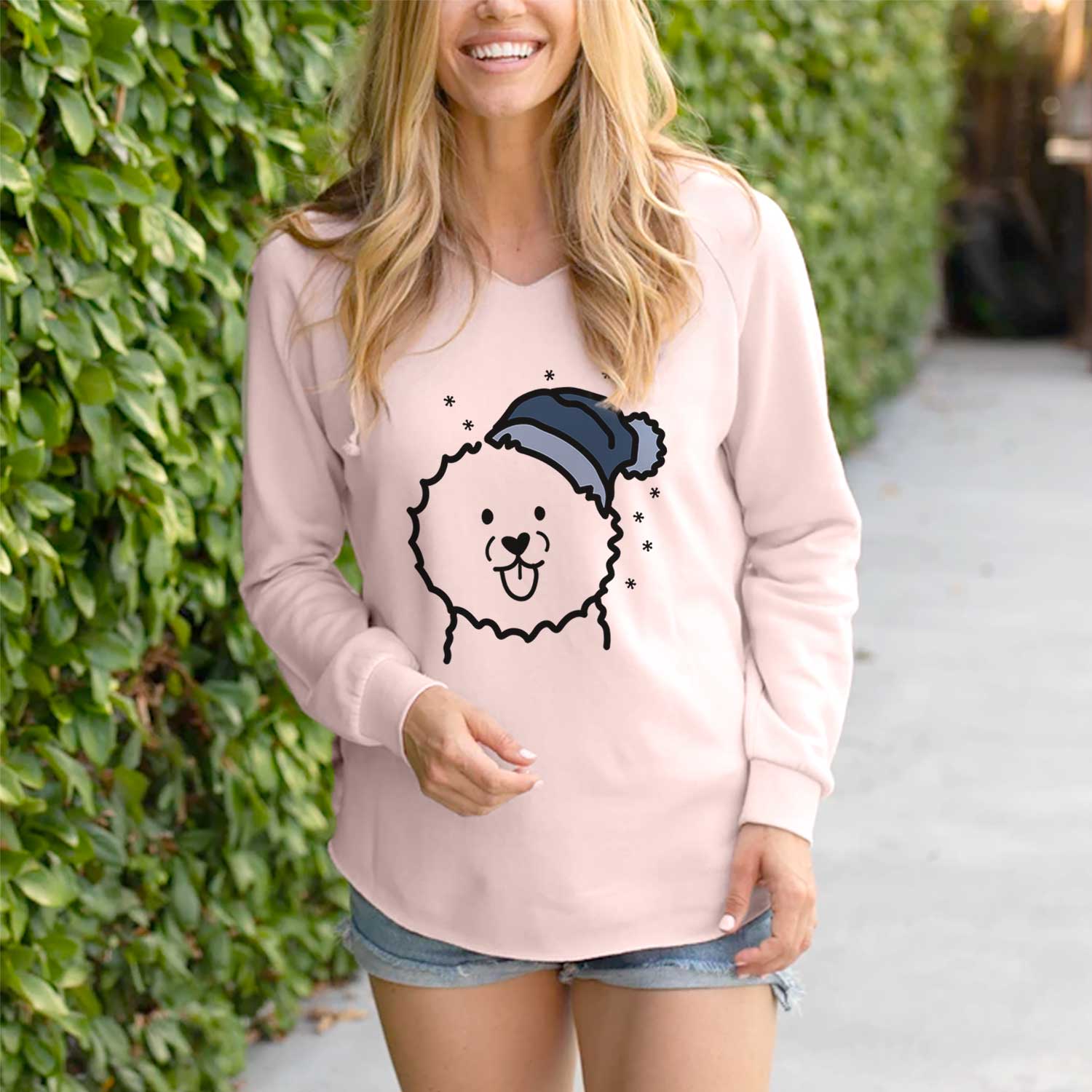 Frosty Bichon Frise - Cali Wave Hooded Sweatshirt