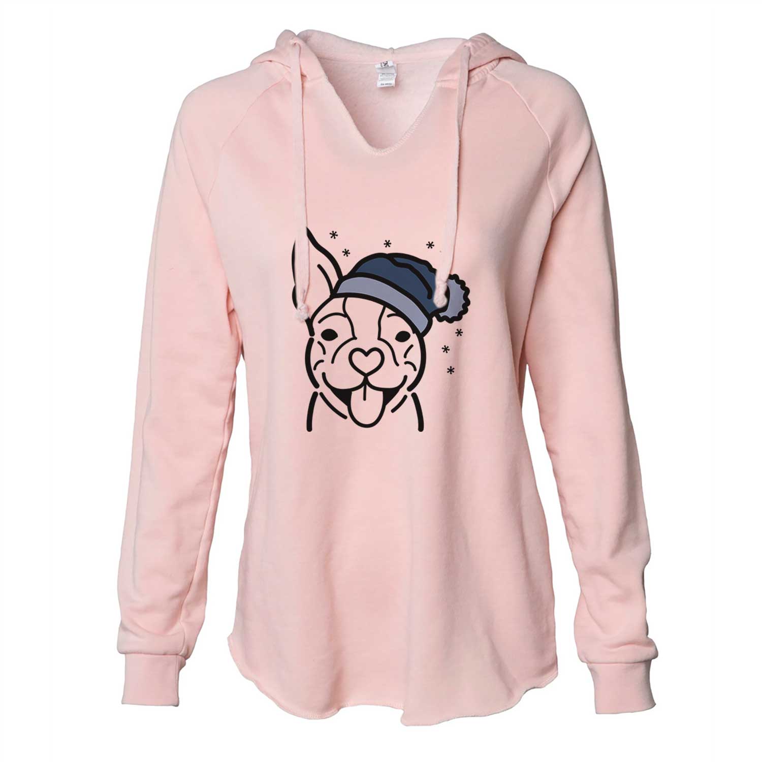 Frosty Happy Boston Terrier - Cali Wave Hooded Sweatshirt