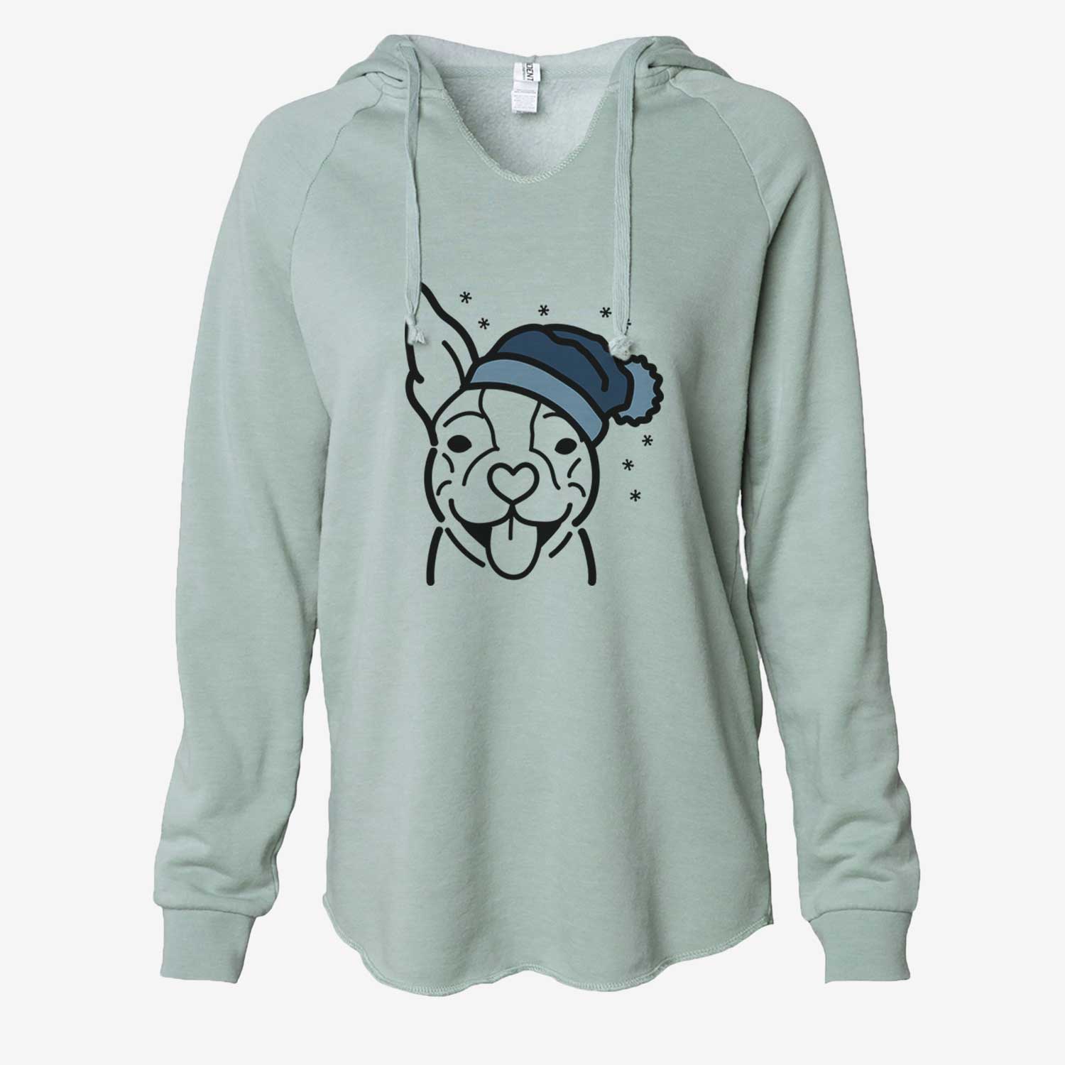 Frosty Happy Boston Terrier - Cali Wave Hooded Sweatshirt