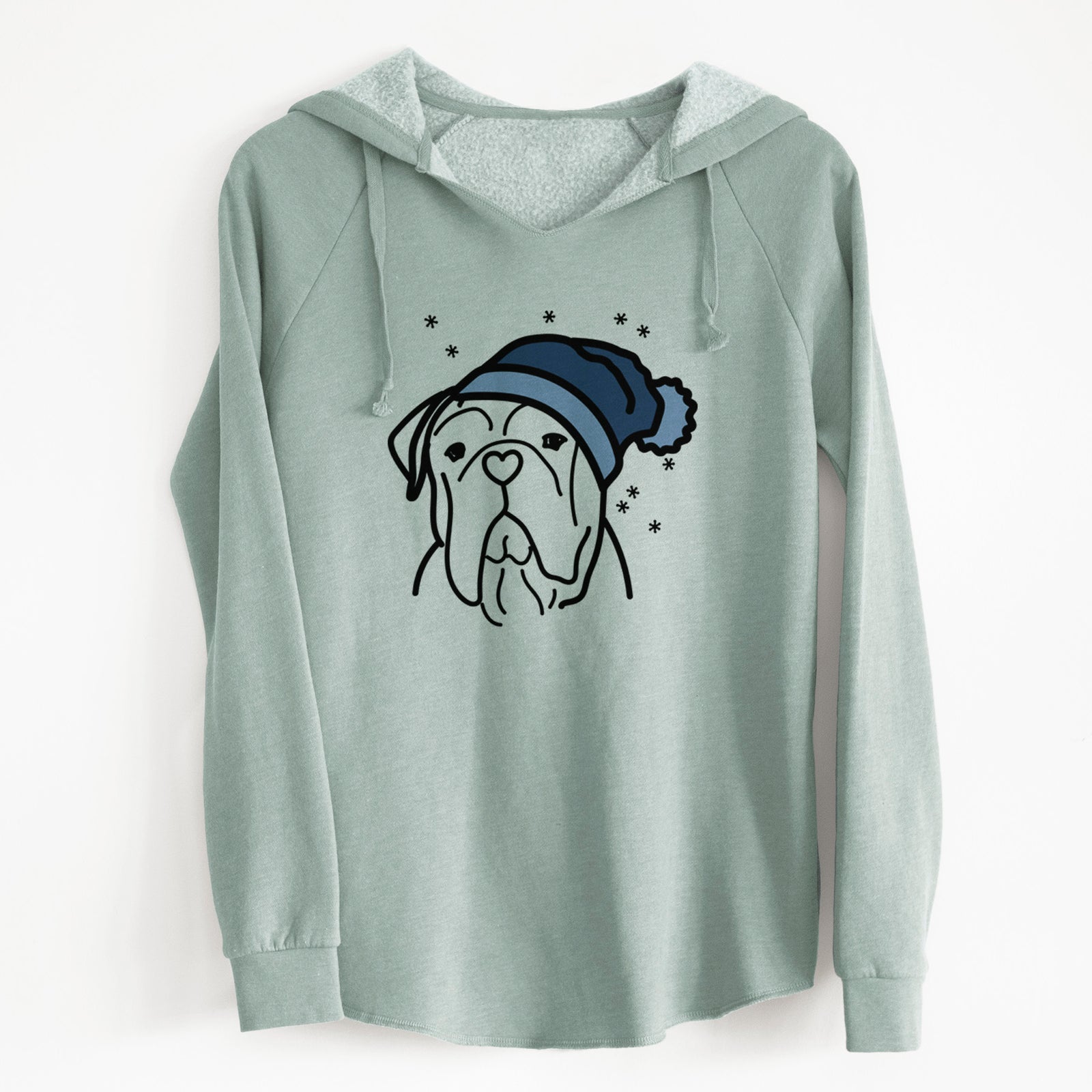 Frosty Bull Mastiff - Vivian - Cali Wave Hooded Sweatshirt