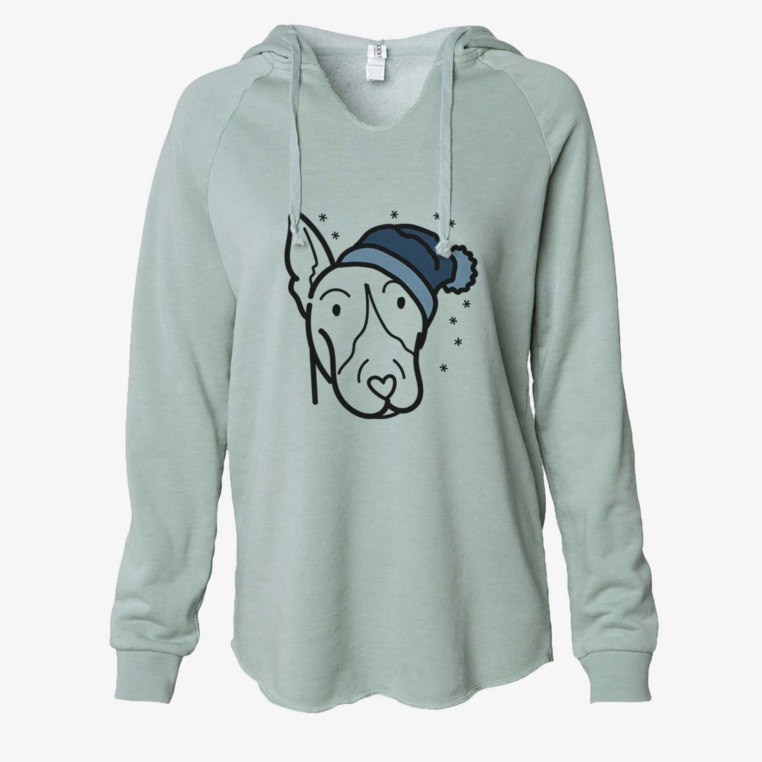 Frosty Bull Terrier - Cali Wave Hooded Sweatshirt
