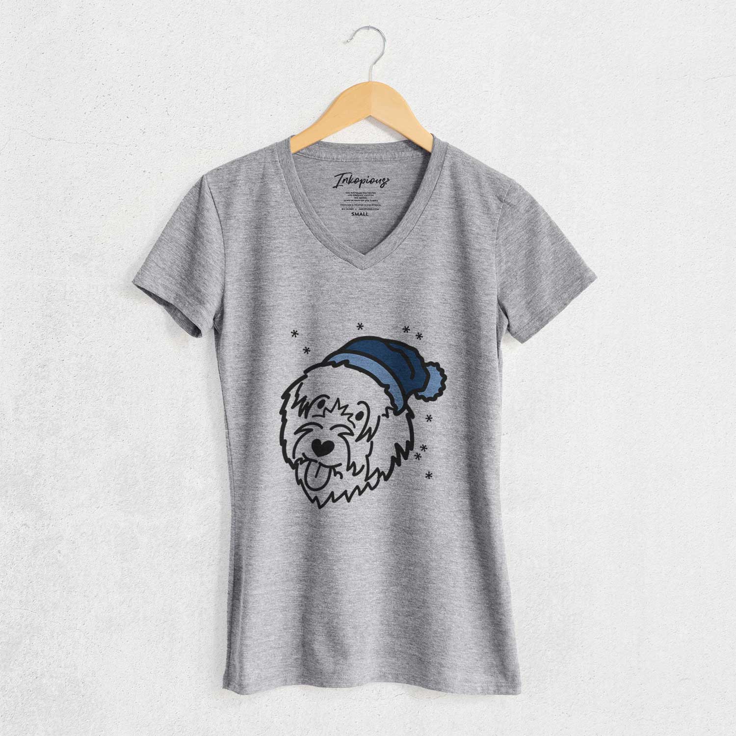 Frosty Catalan Sheepdog - Women's V-neck Shirt