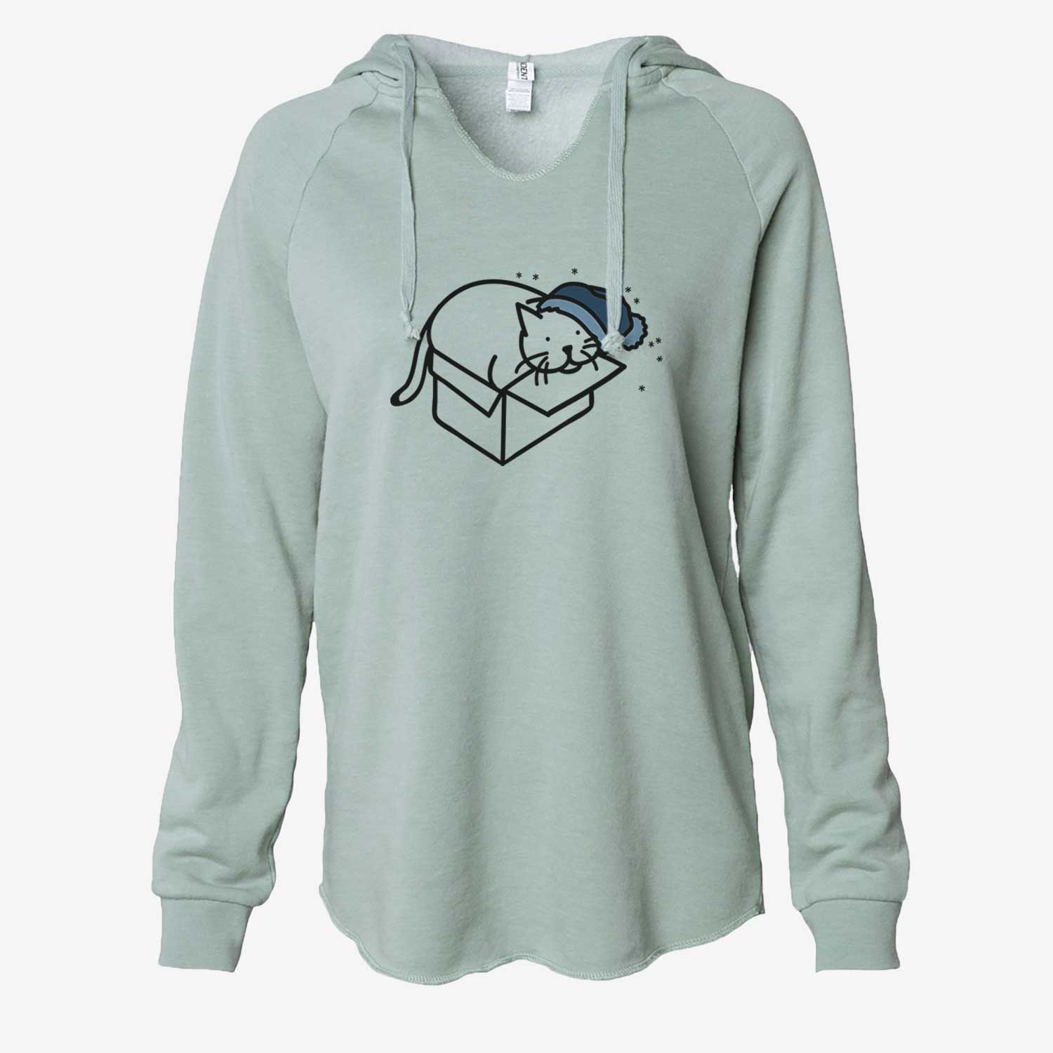 Frosty Cat in a Box - Charlie - Cali Wave Hooded Sweatshirt