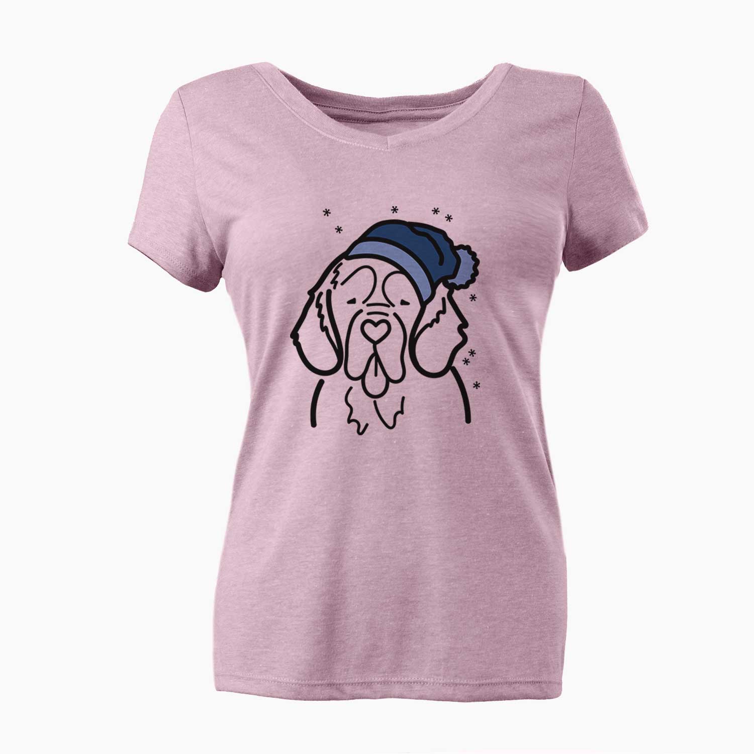 Frosty Clumber Spaniel - Women's V-neck Shirt