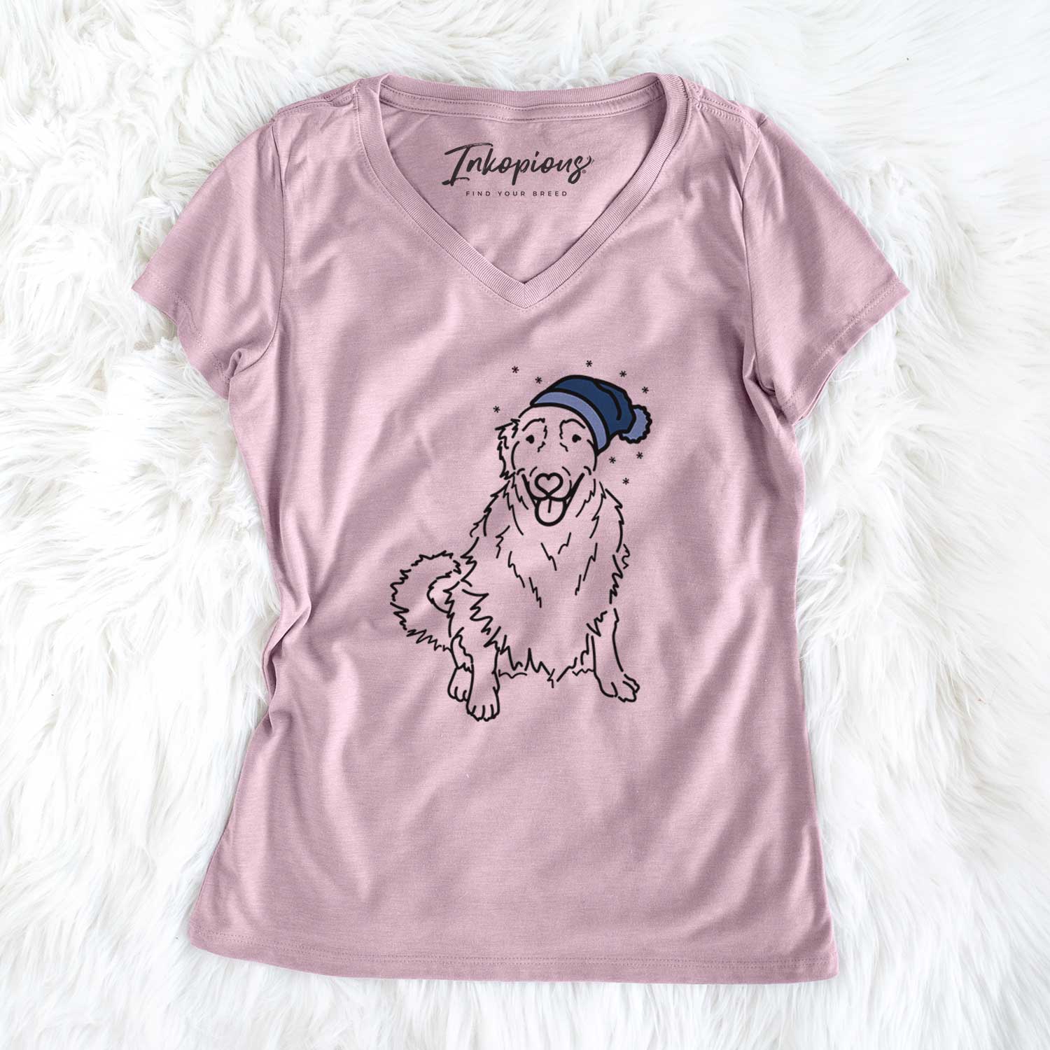 Frosty Golden Retriever - Daisy - Women's V-neck Shirt