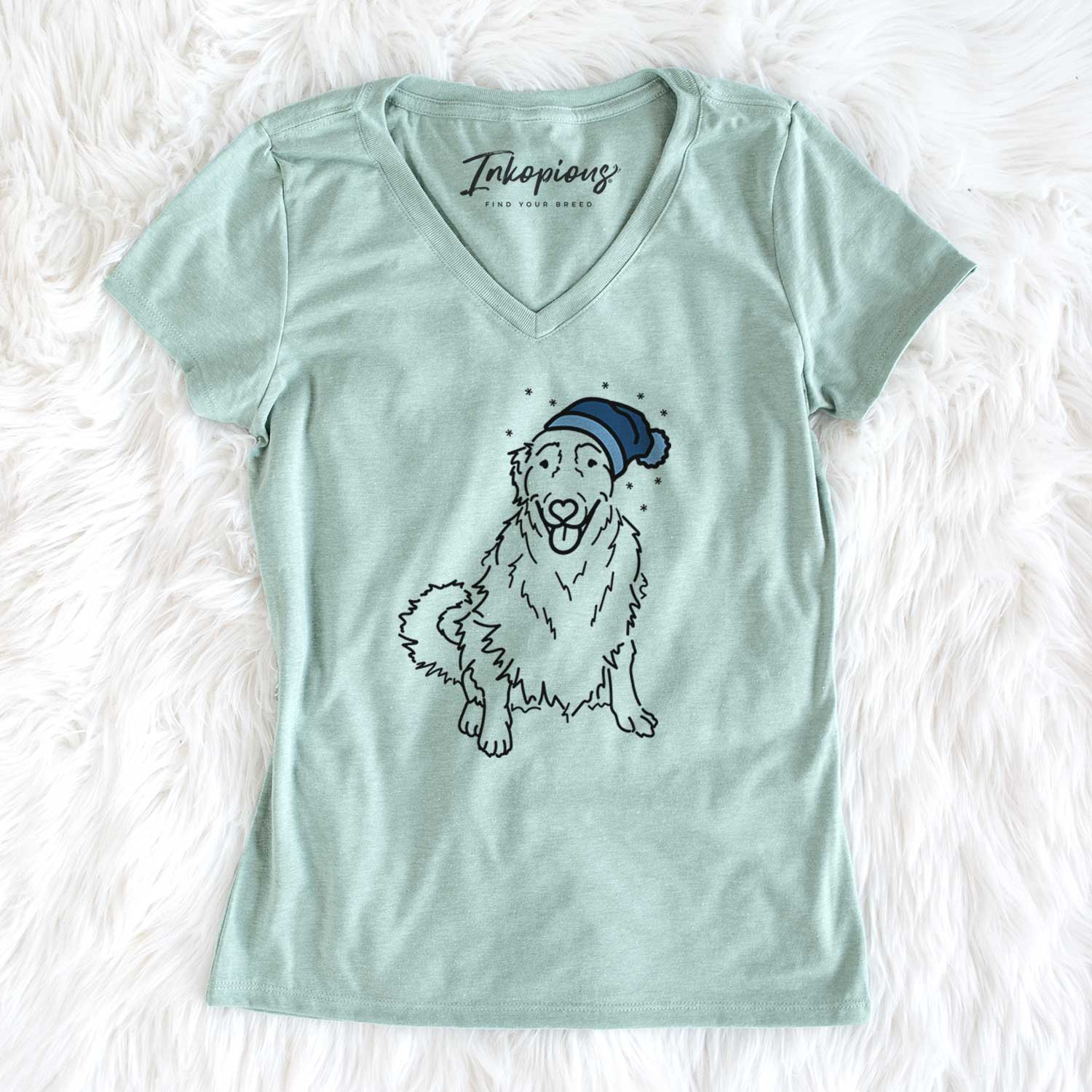Frosty Golden Retriever - Daisy - Women's V-neck Shirt